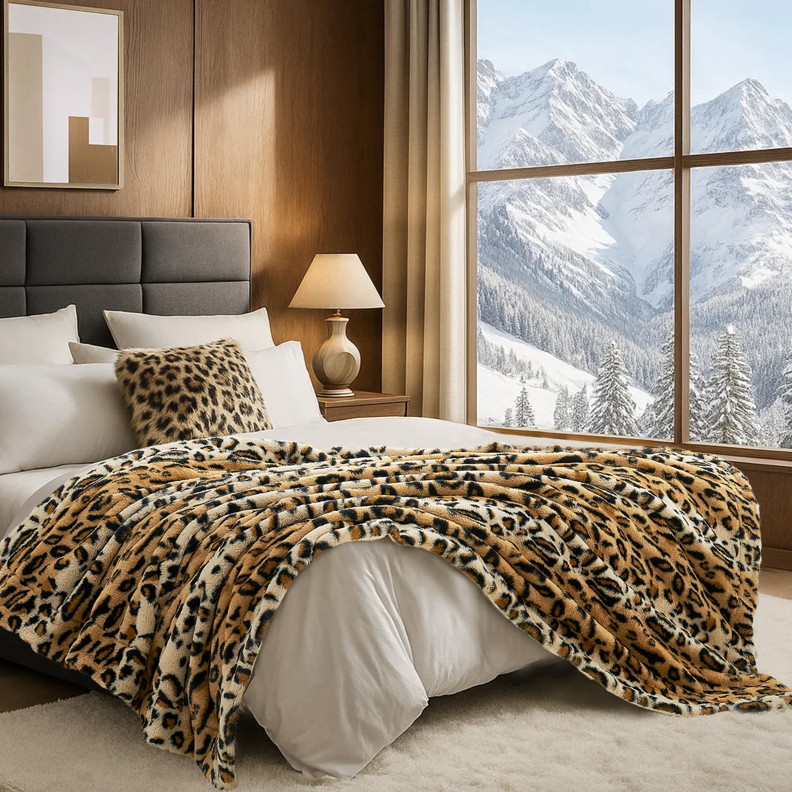 Cozy Bliss Luxe deken van imitatiebont met gestreepte Cozy Bliss Luxe deken van imitatiebont met gestreepte