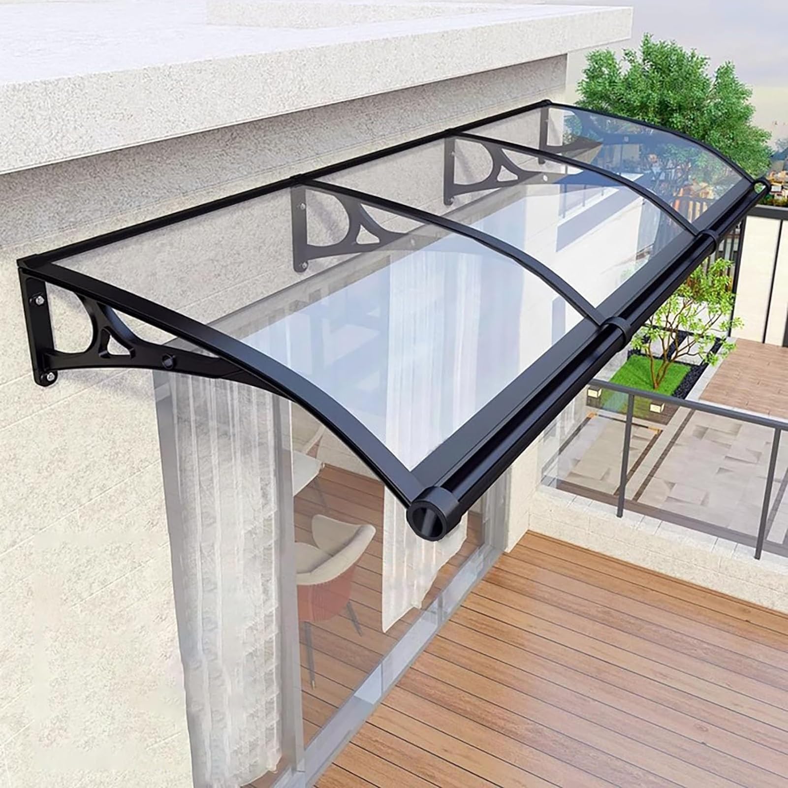 Auvent de fenêtre pour abri de jardin évitant les infiltrations de pluie