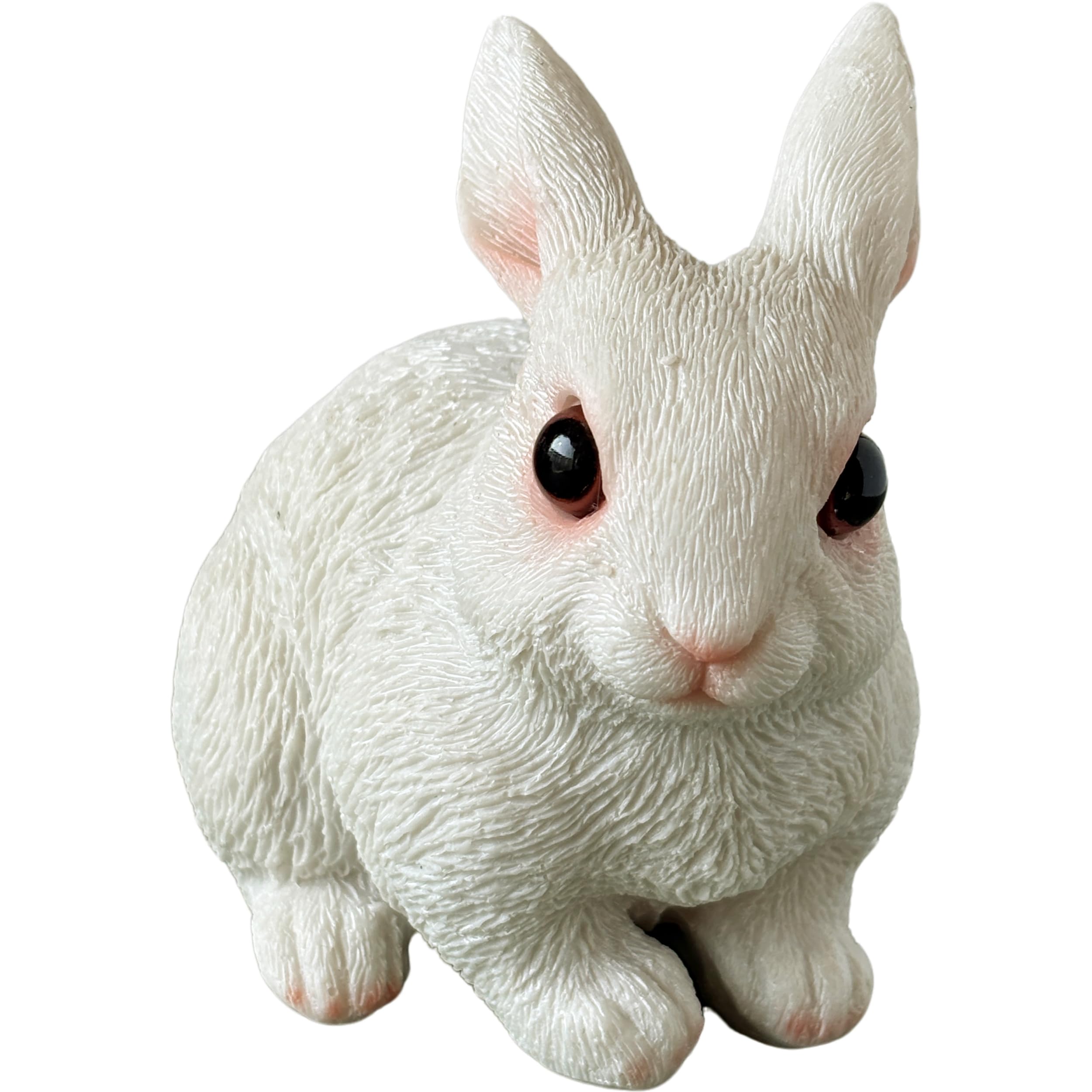 Realistic White Rabbit Garden Statue - Resin Bunny Figurine for Outdoor & Indoor Decor, Easter Spring Home Garden Decoration, Photo Props Farm Animal Sculpture