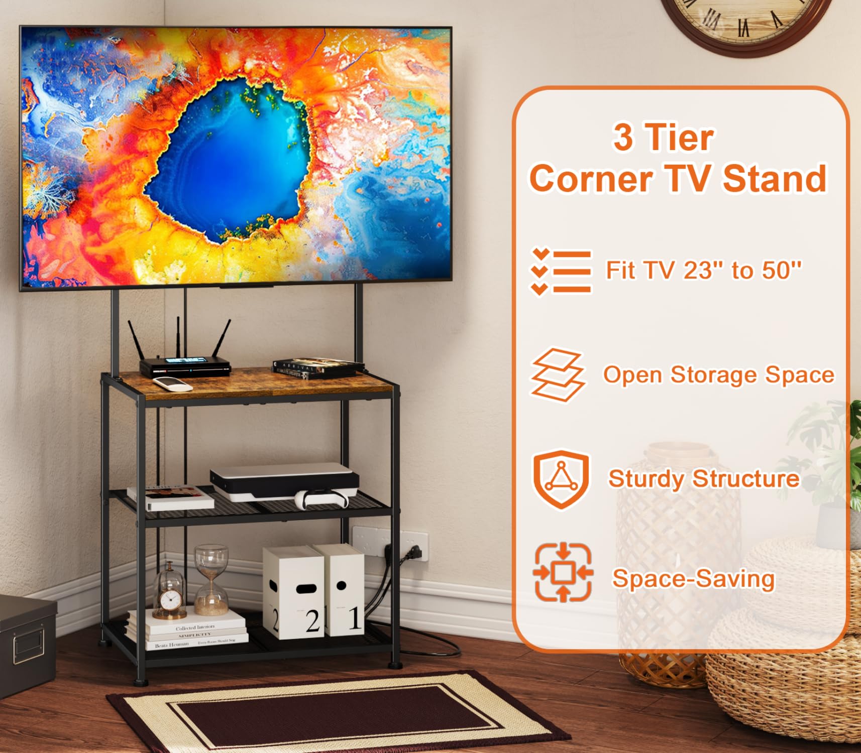Amazon.com: 23 Inch to 50 Inch Floor Small Corner TV Stand with