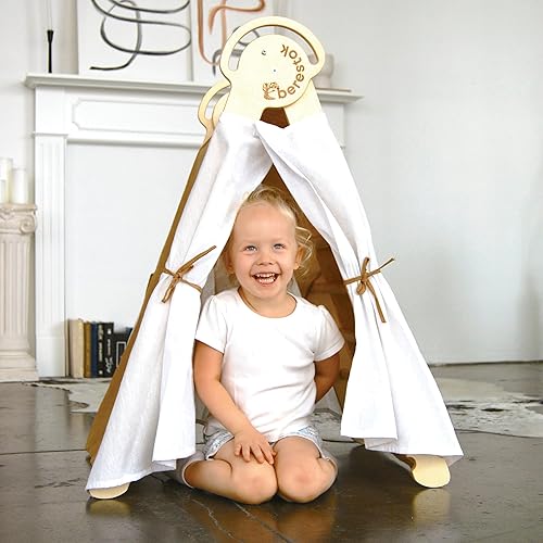 Miniatura 4 de Pikler - Juego de triángulos - Juguetes de escalada Montessori 6 en 1 para niños pequeños de 1 a 3 años y gimnasio de madera para niños con tienda