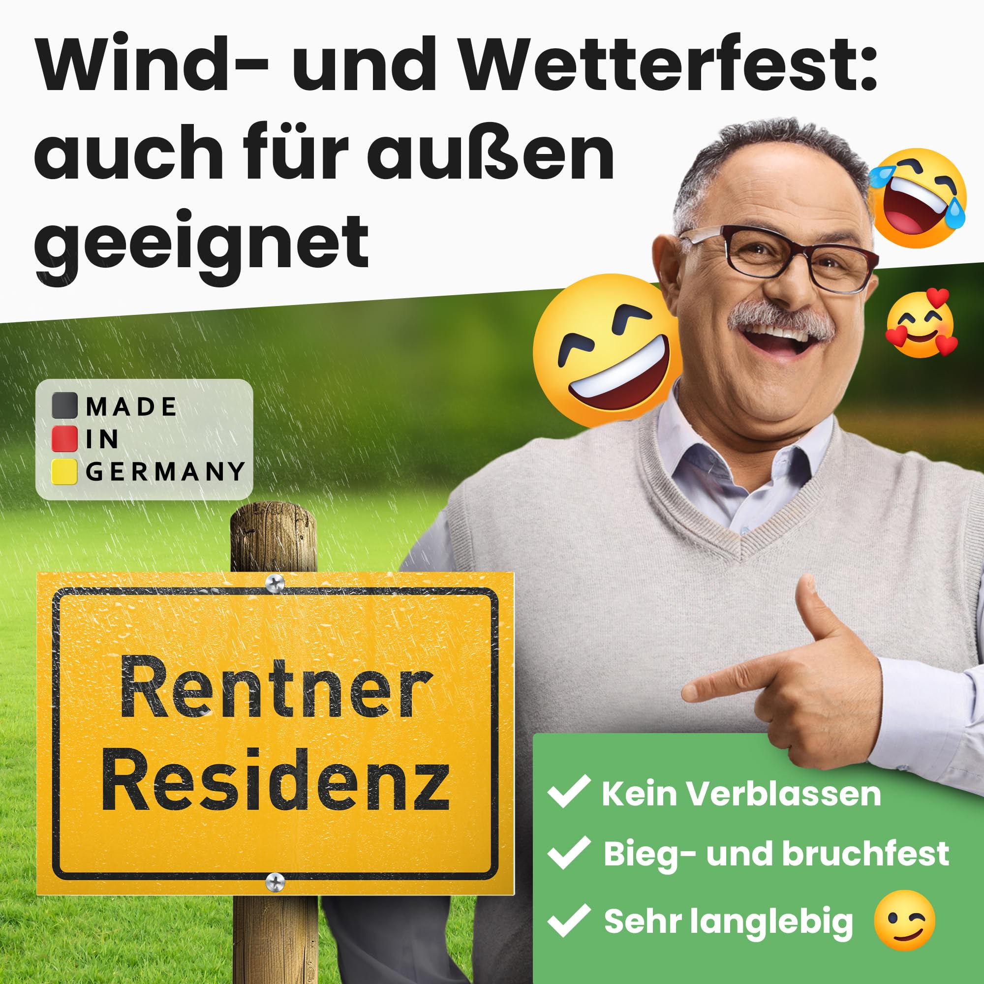 DankeDir! Rentner Residenz – Cartello 30 x 20 cm – ingresso pensionamento regalo pensione donne e uomini – festa addio, biglietto decorativo idea regalo pensionamento