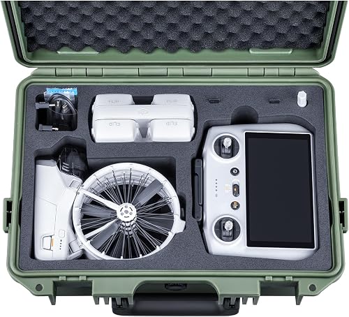 Lykus Titan FP110 Waterproof Hard Case for DJI Flip Drone and DJI RC 2/RC-N3, Support Up to 7 Batteries [CASE ONLY], Green, Hard Case