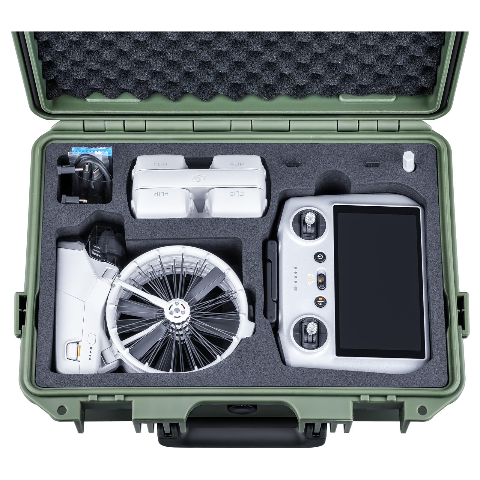 Lykus Titan FP110 Waterproof Hard Case for DJI Flip Drone and DJI RC 2/RC-N3, Support Up to 7 batteries [CASE ONLY]