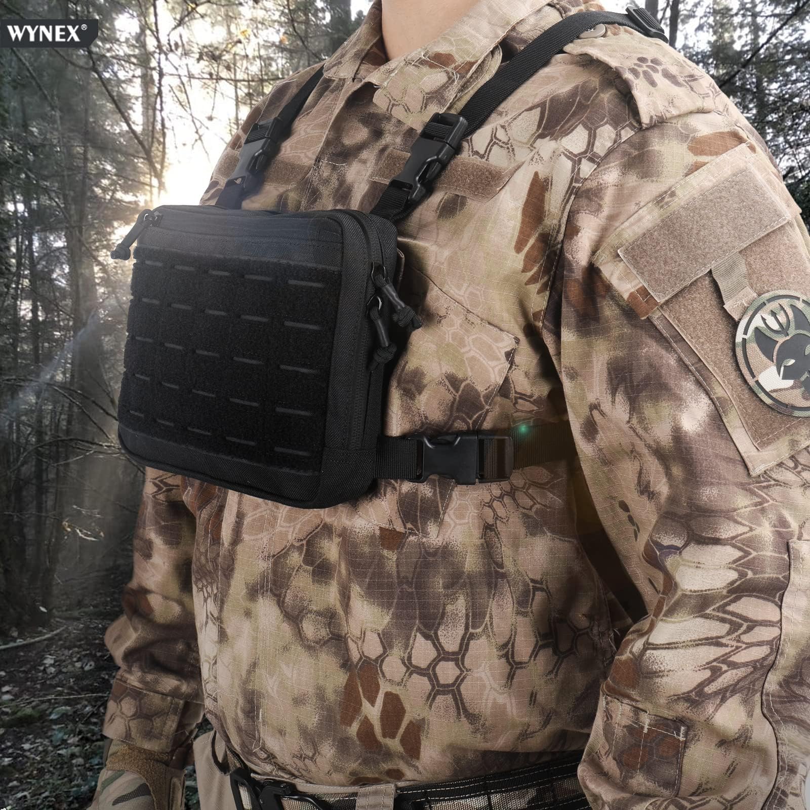 WYNEX Táctica Pecho Rig Corte Láser Molle Pouch Utilidad Recon Kit