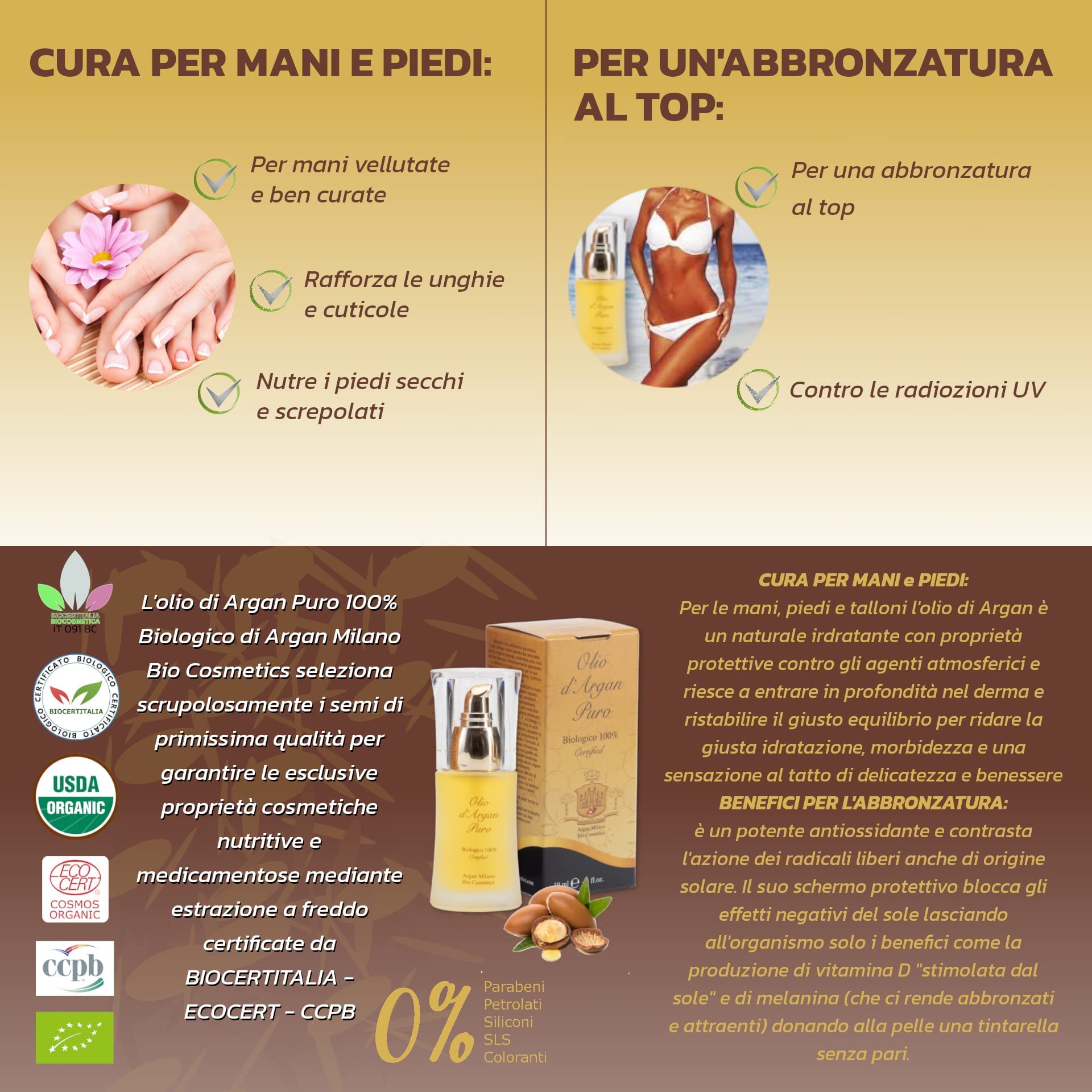 Olio di Argan Puro 100% Biologico Certificato - Idratante Naturale Anti-invecchiamento per la pelle, viso, corpo e capelli Ricco di Proprietà nutrienti, rigeneranti e ristrutturanti (500 ml)