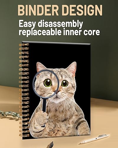 Miniatura 2 de Cuaderno de espiral para mujer, cuaderno de rayas universitarias A5 de 6 x 8.4 pulgadas, 120 páginas rayadas con papel grueso de alta calidad,