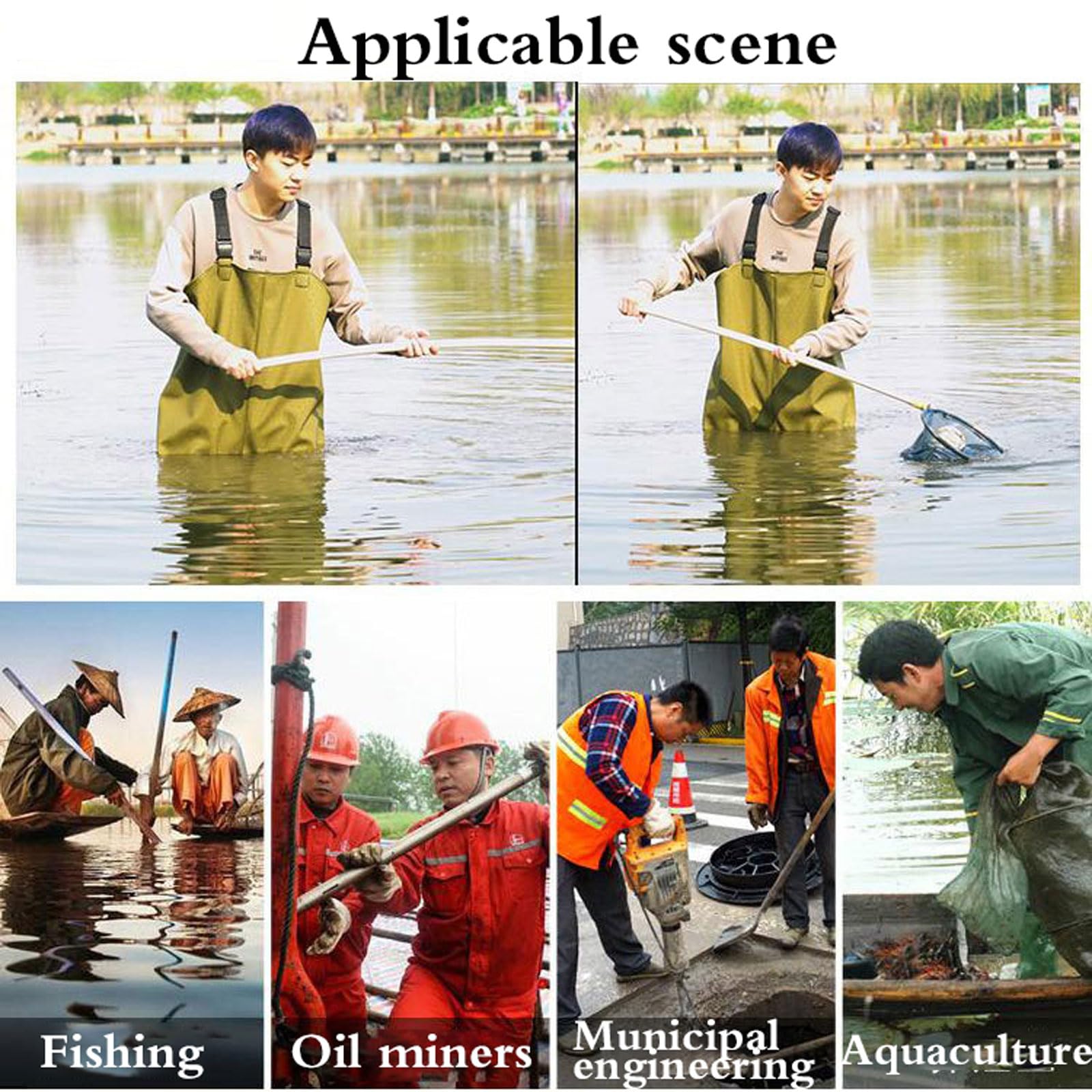 Waders Traspirante da Pesca Stivale Scafandro Impermeabili,Salopette da Pesca,Waders Impermeabile,Traspirante,Leggero,Tracolla Regolabile,per Cantieri edili,Pesca,allevamenti,Giardini