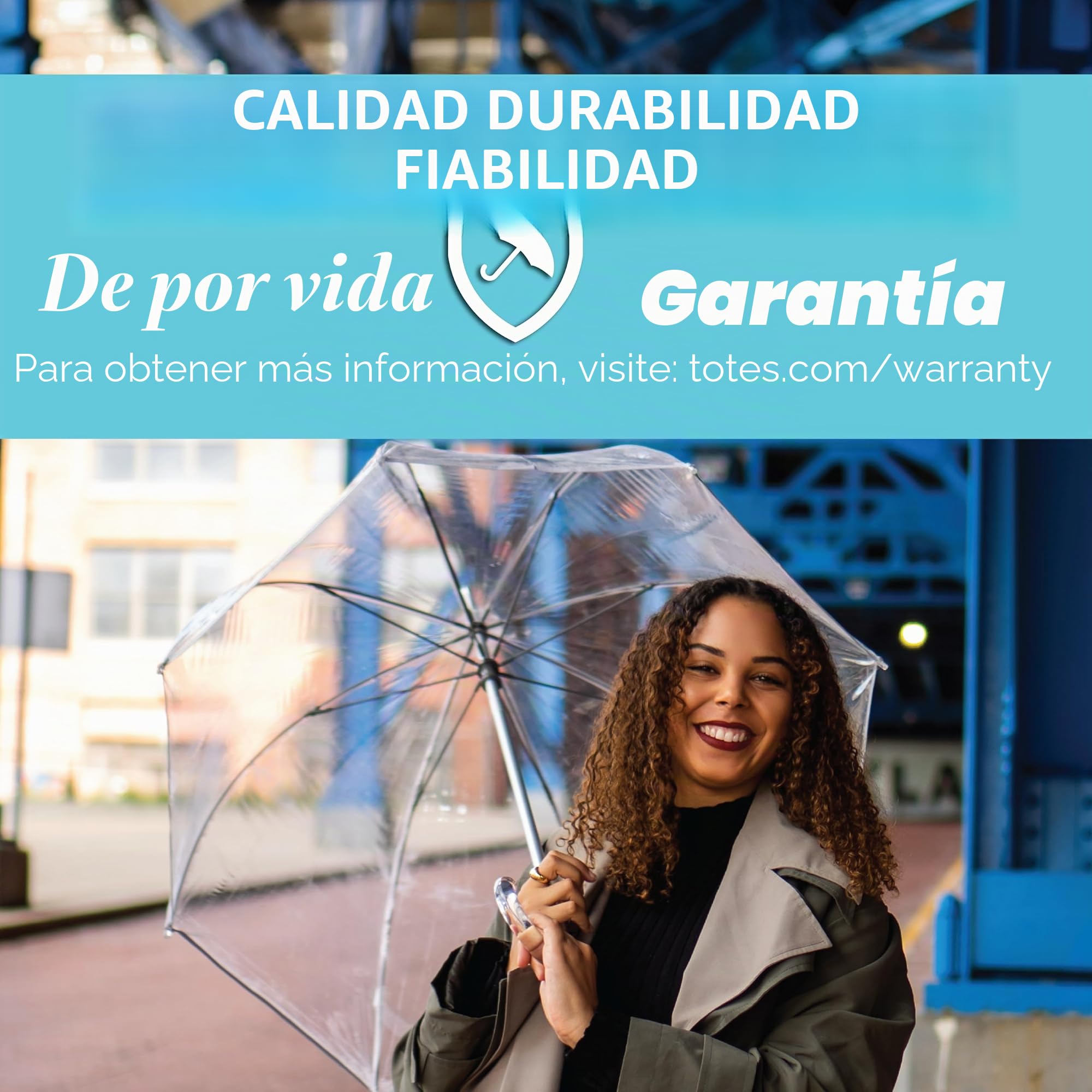 totes Paraguas para adultos, transparente, con techo abovedado, ligero, cortavientos y lluvia