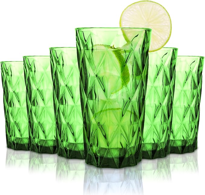 Chef's Star 13 Oz Water Glasses, Glass Cups, Heavy Base