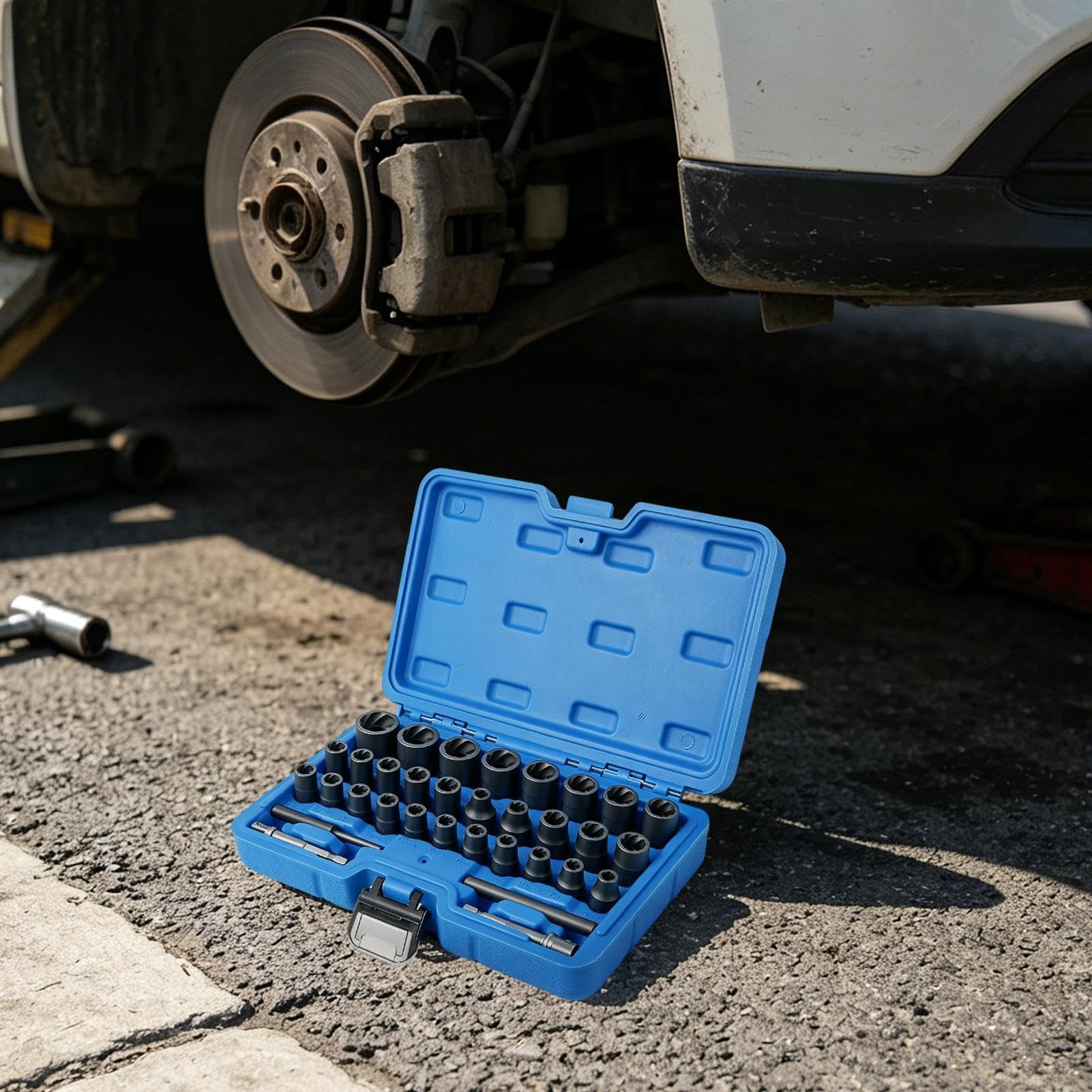 Kit Estrazione Bulloni Rotti 33 Pezzi Universale | Set Estrazione Viti per Danni Ruggine Ossidazione Per Fissaggi Bloccati Maschiature Rovinate Macchinari Trattori Moto