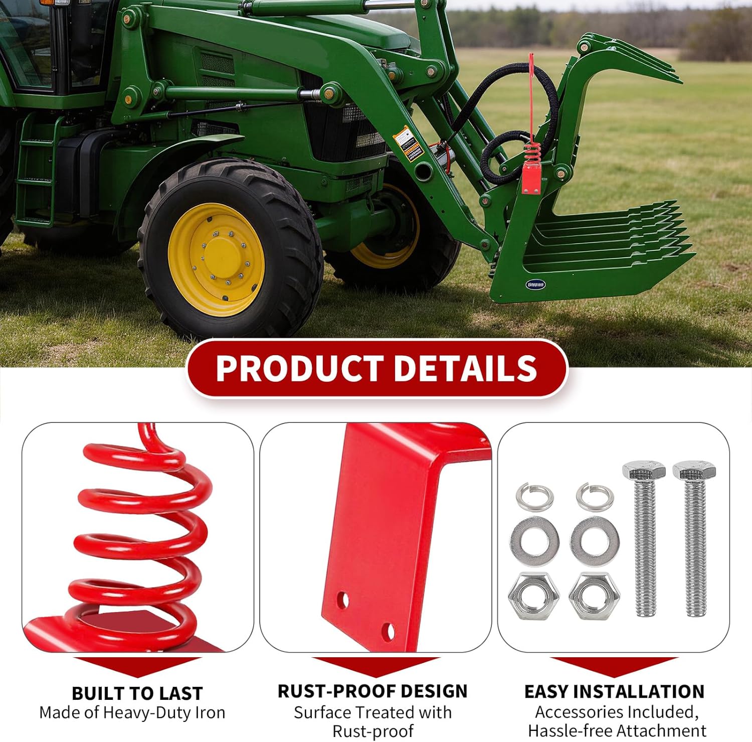 Tractor Hose Hanger Hydraulic Hose Hanger for Tractor Bolt On Hose Hanger Heavy Duty Tractor Attachments Bolt-On & Weld-On Hydraulic Hose Protector Keeps Hydraulic Hoses Out of The Way - Red