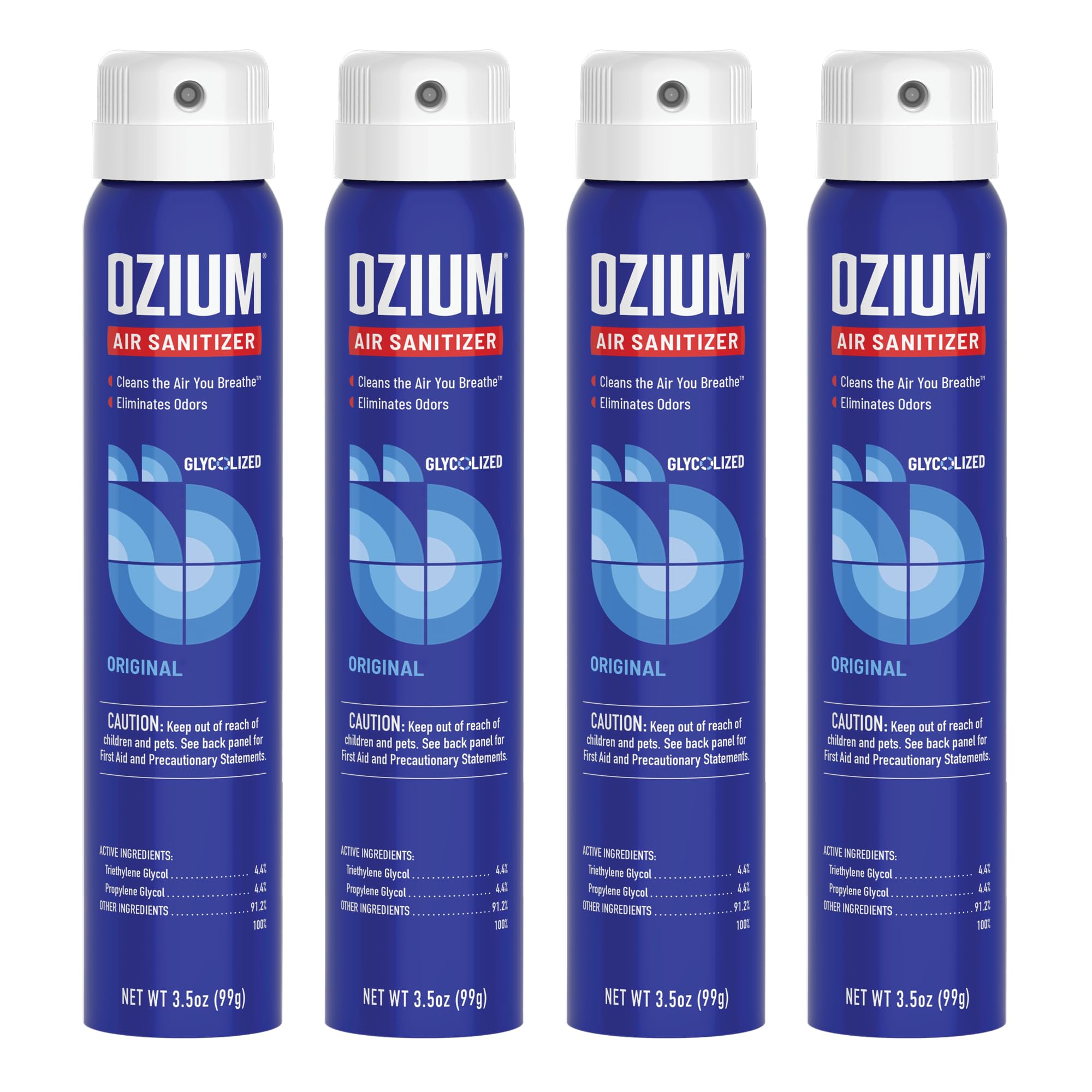Ozium 3.5 Oz. Air Sanitizer & Odor Eliminator for Homes, Cars, Offices and More, Original Scent, 4 Pack