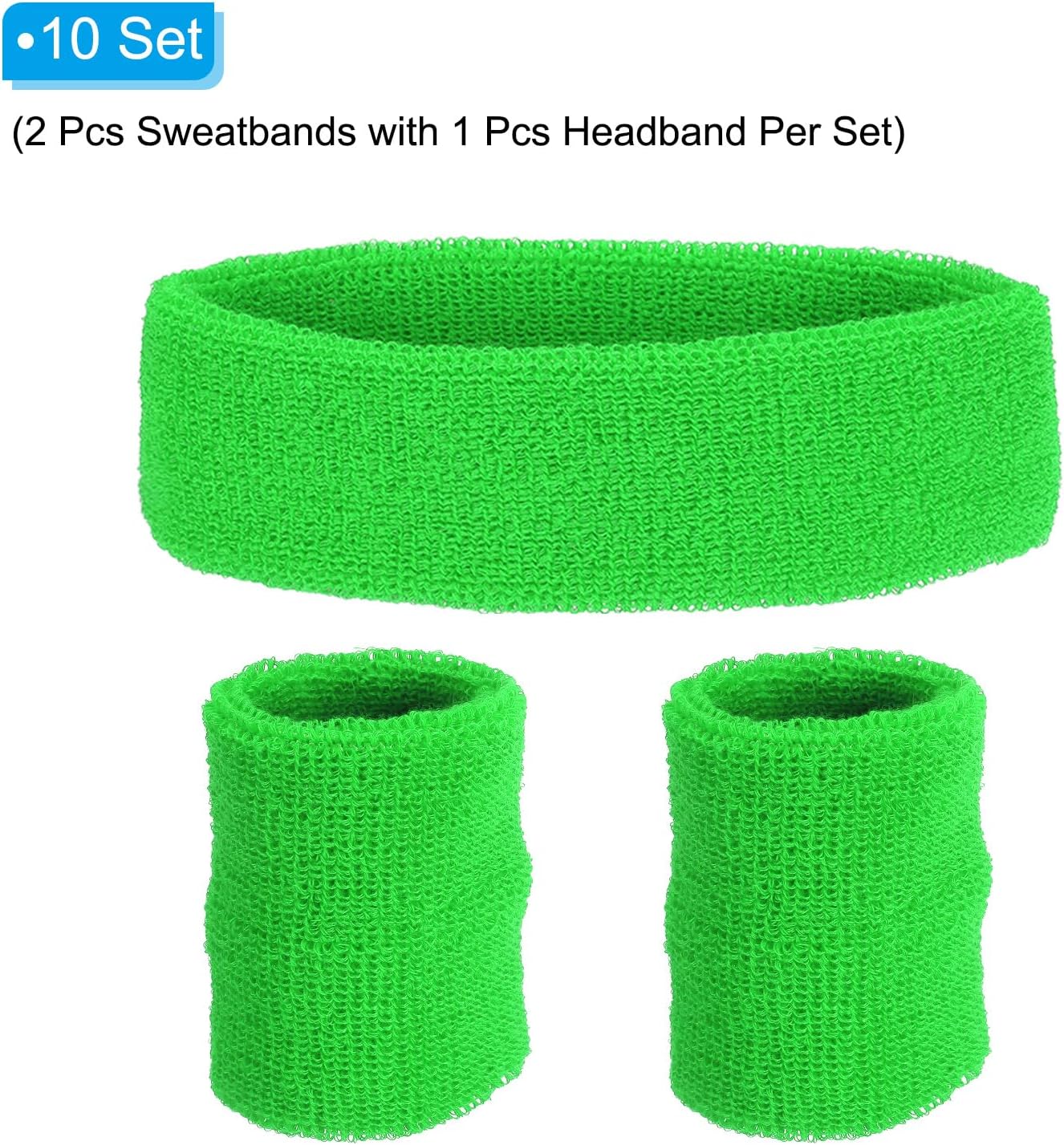 PATIKIL Sweatbands Headband Wristband, Sweatband Terry Cloth for Sport Basketball Tennis Athletic Gym Working Out