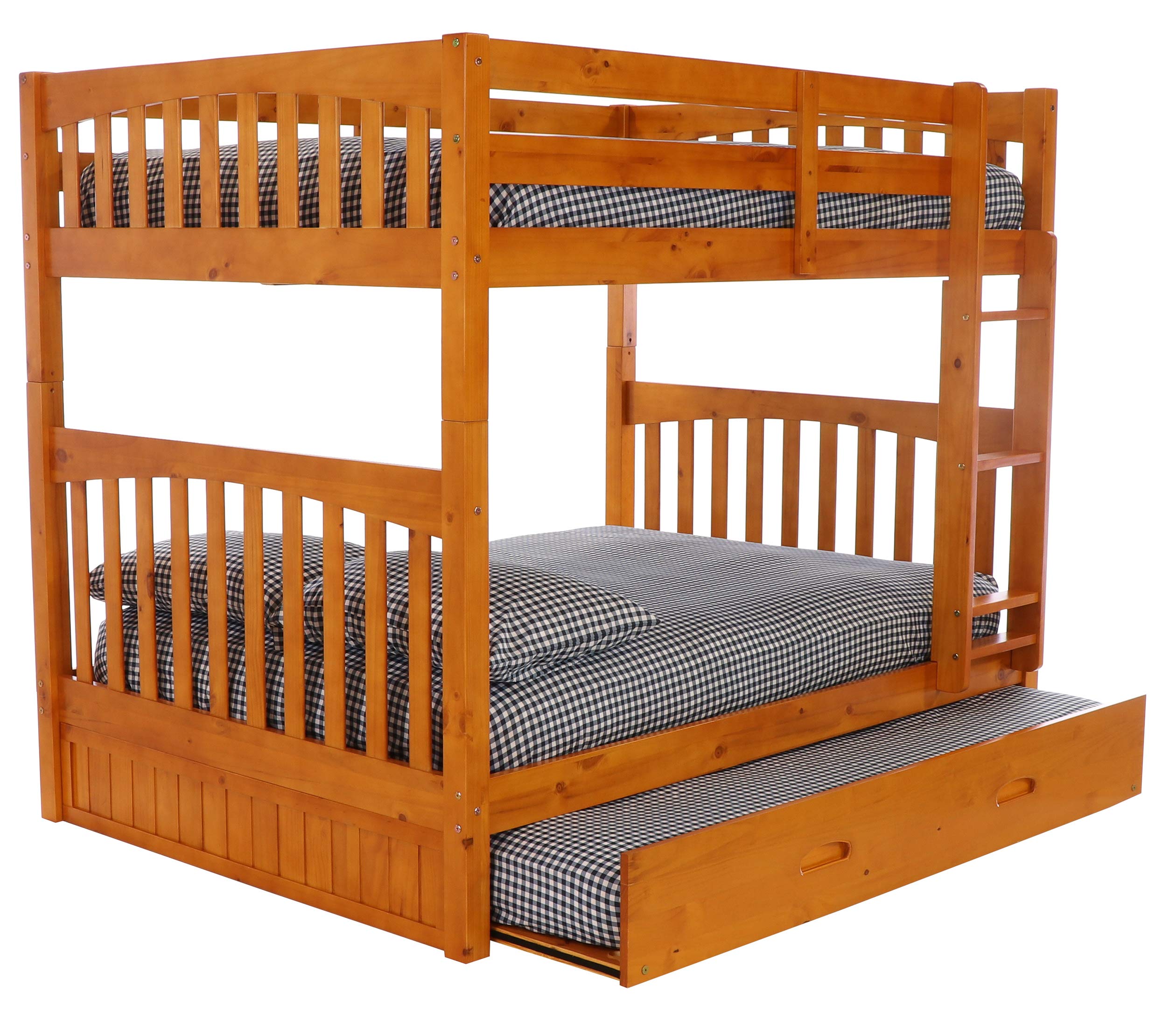Discovery World Furniture Full Over Full Bunk with Twin Trundle Honey