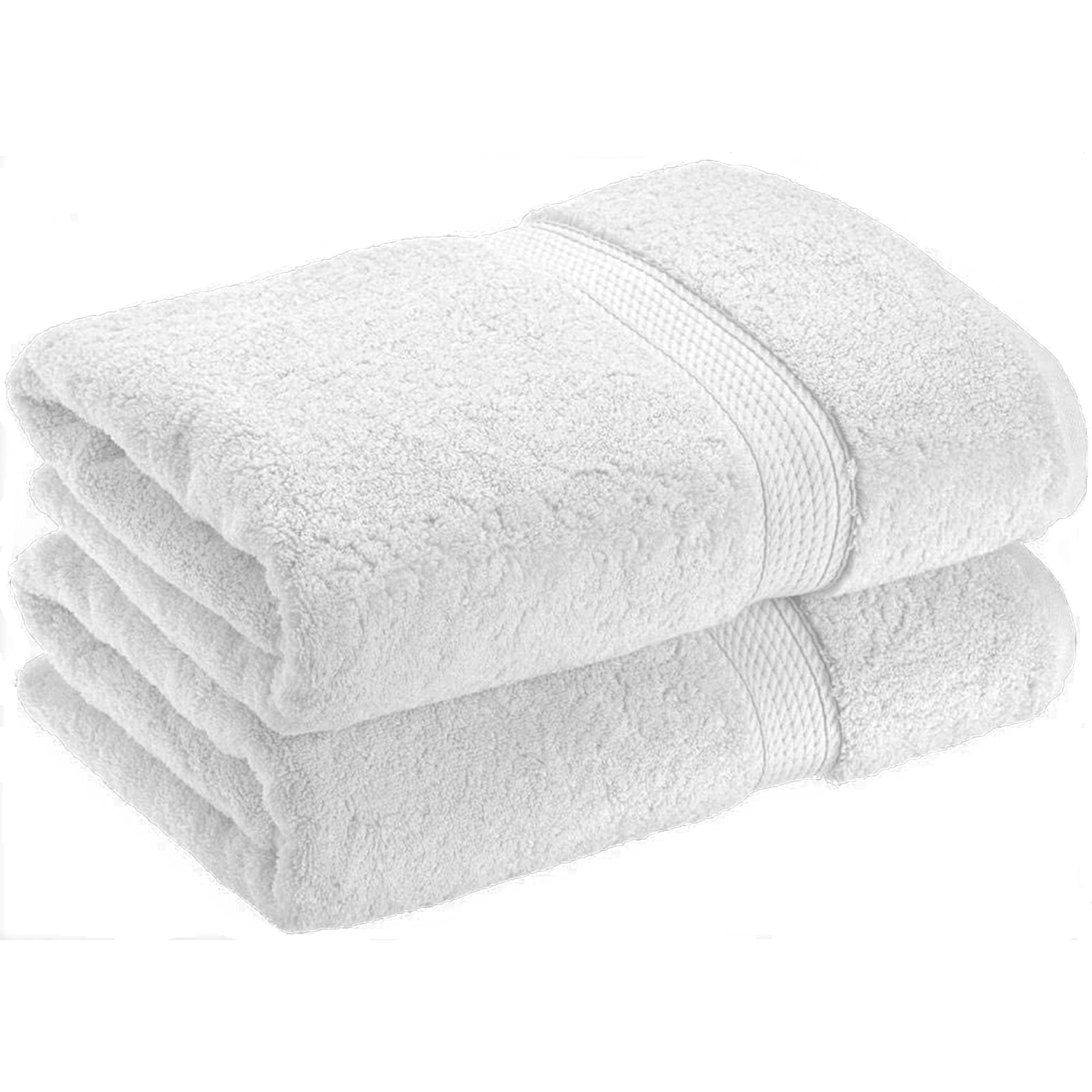 Nausha White 2 X Super Large Bath Sheets Towels (80 X 140Cm) 100% Egyptian Cotton 600 Gsm (White)