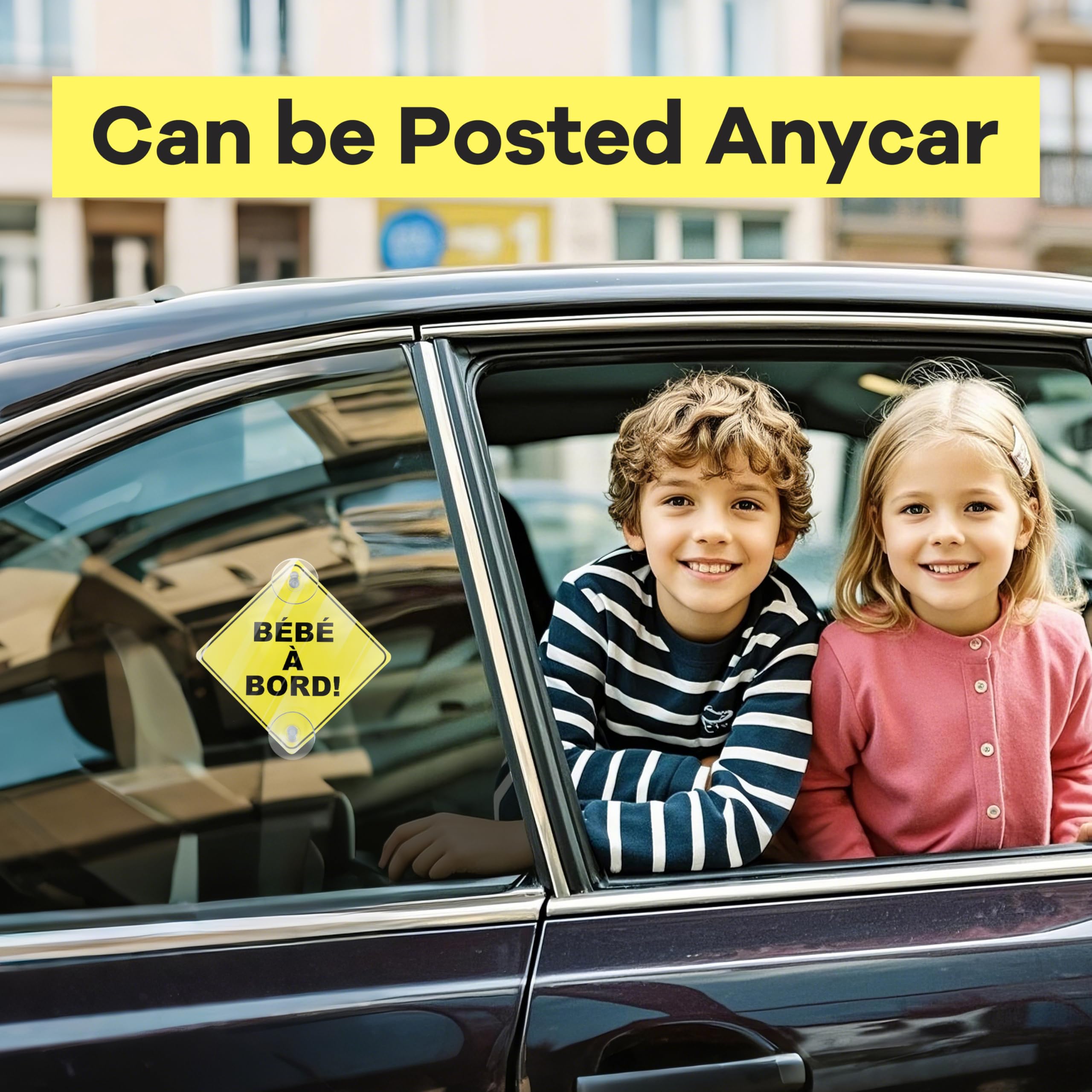 2 Panneaux 'Bébé à Bord' Avec Ventouses - Autocollants Réutilisables Pour Fenêtre De Voiture