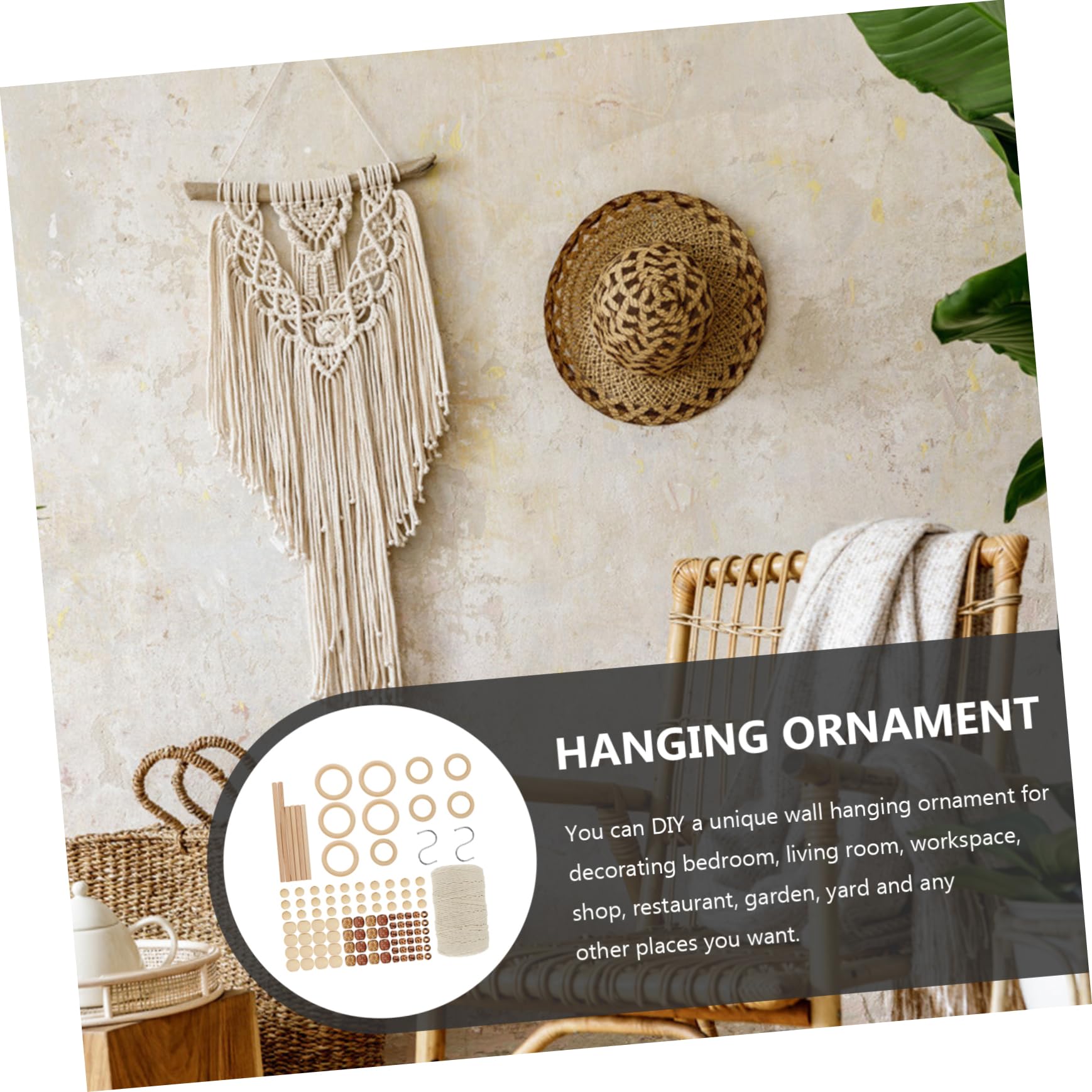 Angoily Kit Macramè Fai da Te Cotone Set Completo per Decorazioni Murali Artigianali Materiali per Creazioni Handmade Accessori Versatili per Hobby Creativi