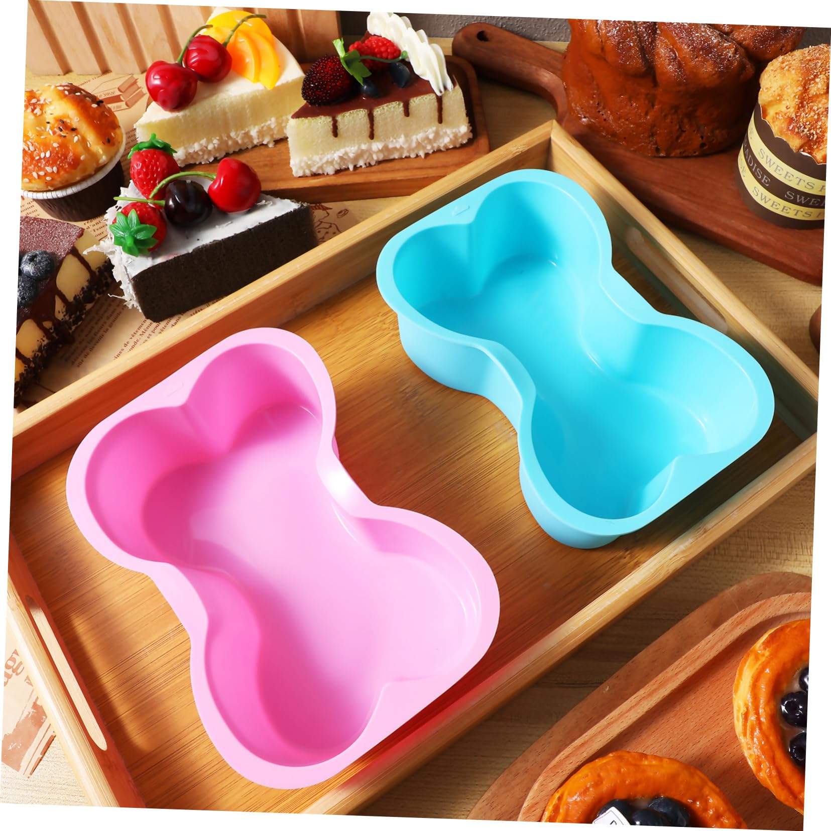 MAGICLULU 10 Moldes Para Tartas Moldes De Hueso De Silicona Lata Para Hornear Pasteles Moldes De Silicona Para Hornear Moldes Para Tartas De Hueso De Perro Moldes Para Golosinas Para