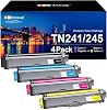 TN241 TN245 Toner Cartridges Compatible for Brother TN241 TN245 TN-241 TN-245 Toner Cartridges for HL-3140CW HL-3150CW HL-3170CW DCP-9015CDW DCP-9020CDW MFC-9330CDW (Black Cyan Magenta Yellow, 4-Pack)