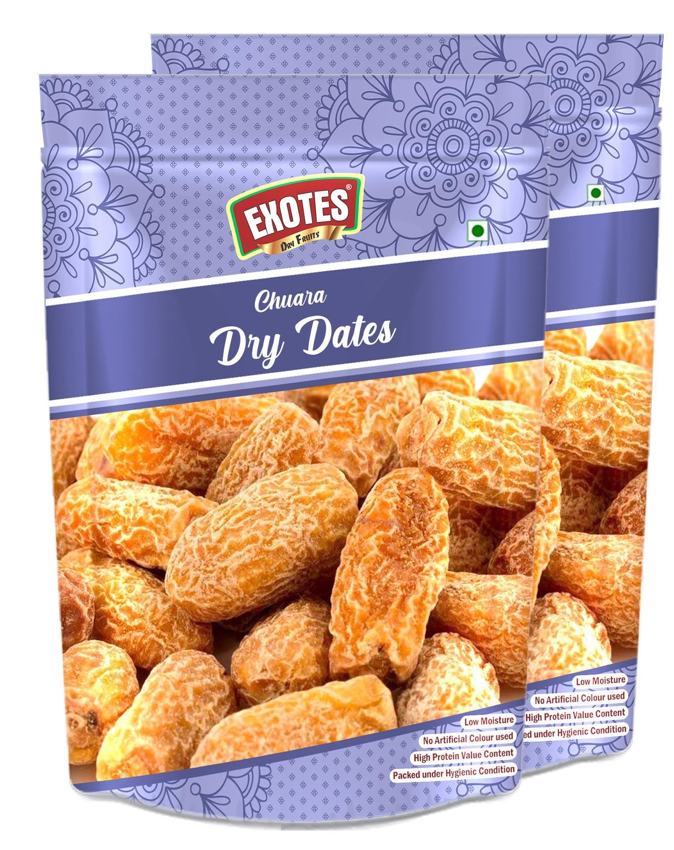 Exotes Premium Dry Fruits (Dry Yellow Dates/ Peela Chuara), 2 X 250 g