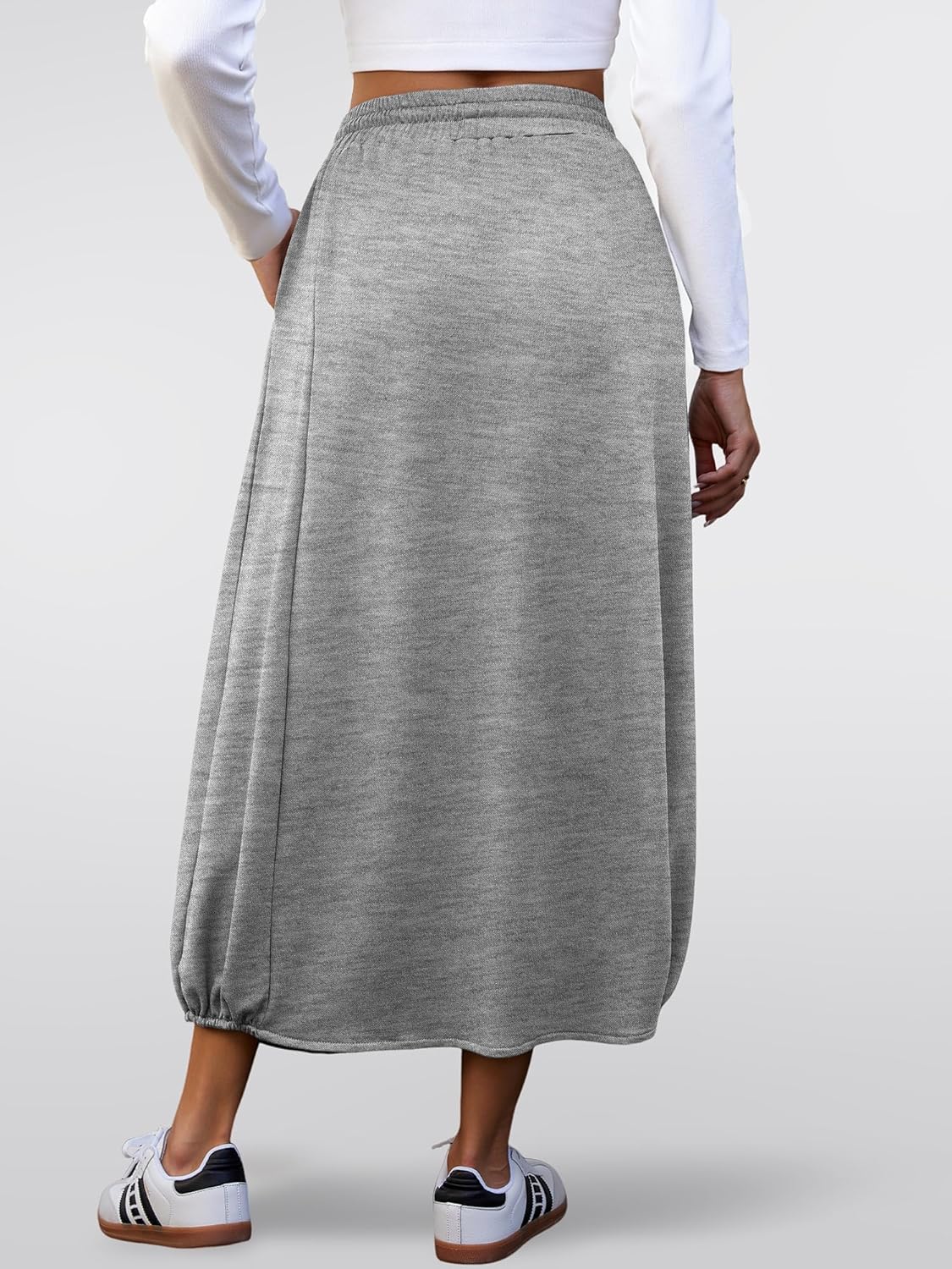 Anbech Women's Casual Maxi Skirts 2026 Spring Hight Waist Ankle Length Long Flowy Beach Skirt with Pocket - Image 2