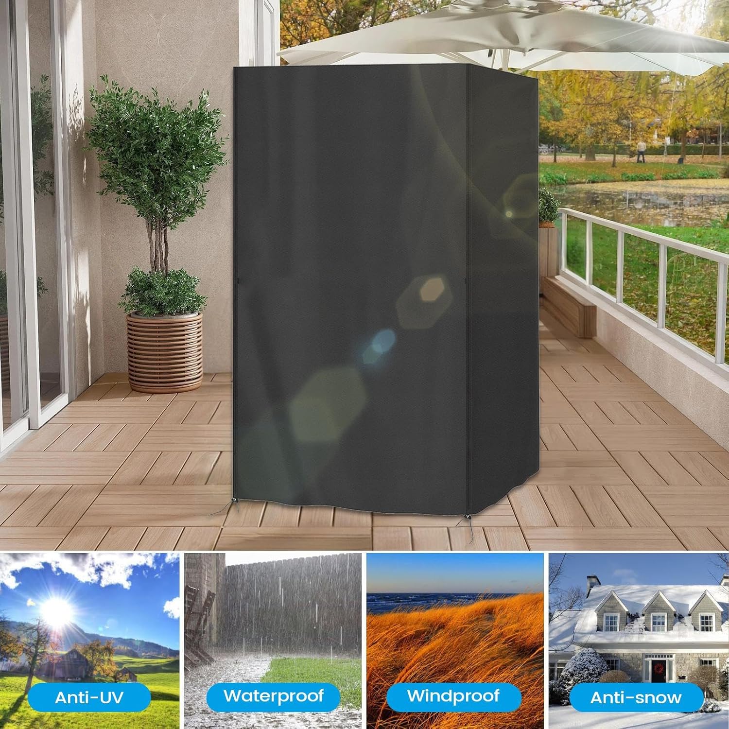 屋外用 木製 サウナカバー | 高耐久 防水 保護,アウトドア サウナ 保護 カバー | ホーム ヤード パティオ バックヤード デ