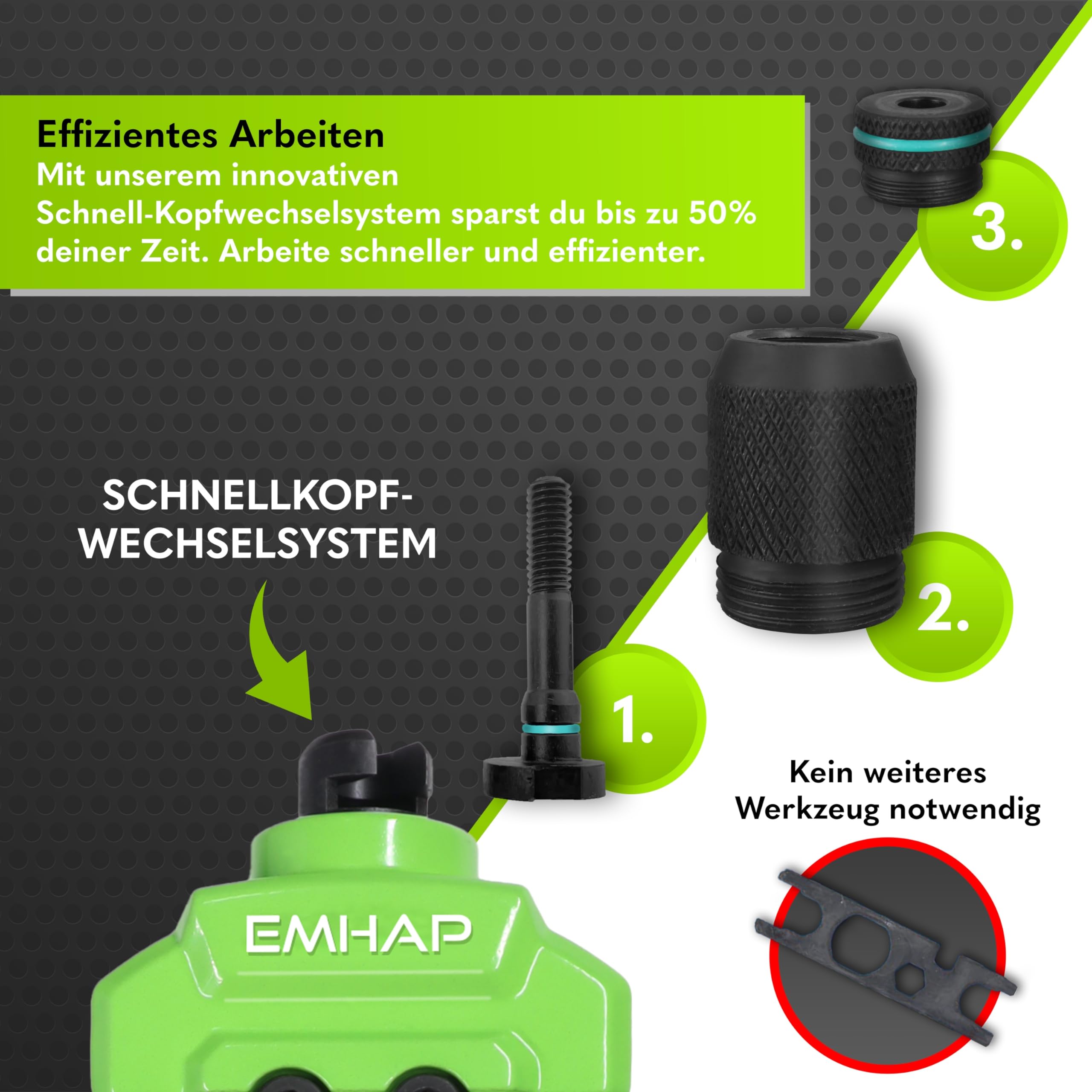 EMHAP© Nietmutternzange Set PREMIUM Blindnietmutternzange inkl. Organizer box 130 Nietmuttern Set M3, M4, M5, M6, M8, M10, M12 Einpressmuttern (Nietmutternzange Set)