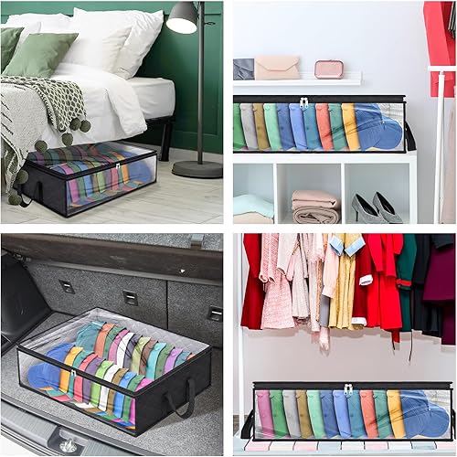 Miniatura 7 de Fixwal Organizador de sombreros anchos para gorras de béisbol con 2 asas resistentes, estantes para sombreros con capacidad para hasta 40 sombreros