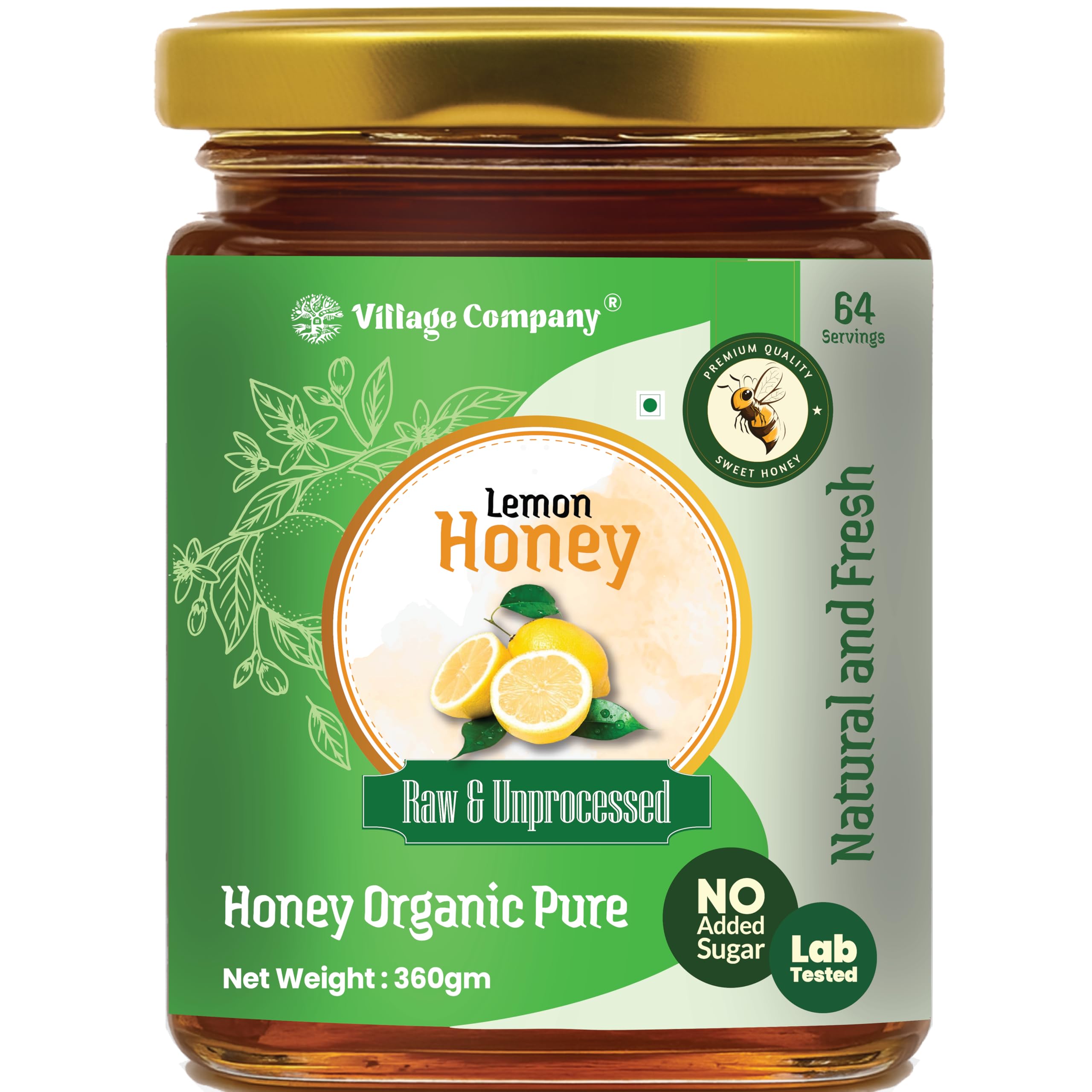 Organic Lemon Honey 300GM | Pure, Natural and Raw and Fresh | Unfiltered, Unprocessed and Unpasteurized | Nature Wild Food | Fresh from Indigenous Lemon Nector | No Added Sugar | Lab Certified