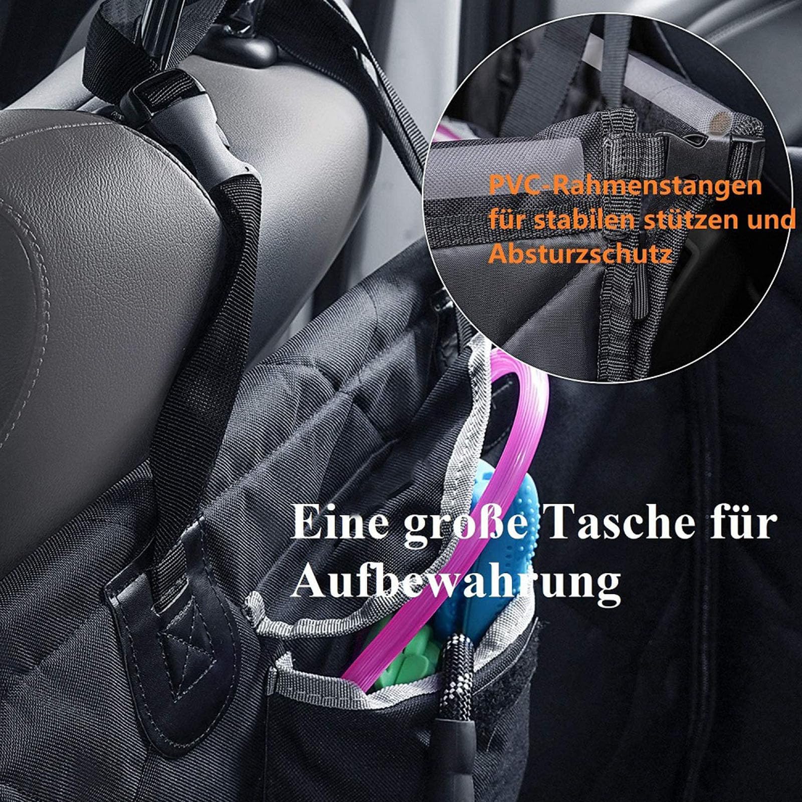 Asiento De Coche Para Perros - Asiento Elevador Impermeable Con Cinturón De Seguridad Para Cachorros, Funda De Asiento 2 En 1 Para Perros En El Coche, Asiento De Viaje Para Cachorros, Plegable