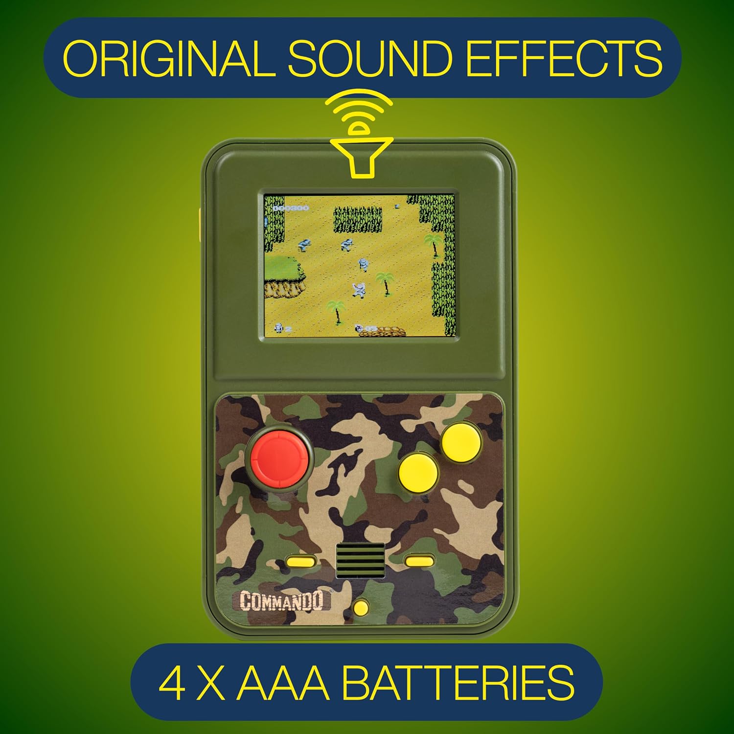 Commando Handheld Retro Game Console, 2.5" Full Color Screen, Original Gameplay & Classic Sounds, Portable Arcade Gaming Device, Vintage Style Electronic Game,Retro Gaming