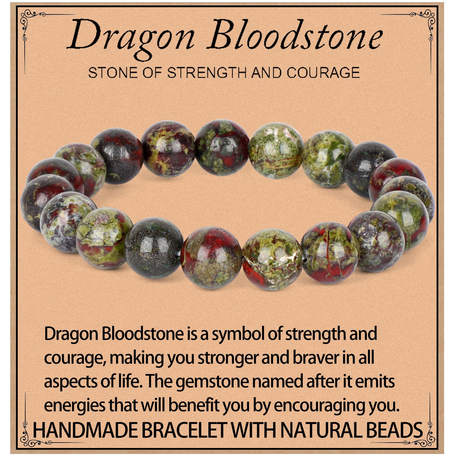 LPBeads Handmade Natural Gemstone Stretch Elastic Bracelet Healing Crystal Round Stone Beads Jewelry Gifts for Women Men