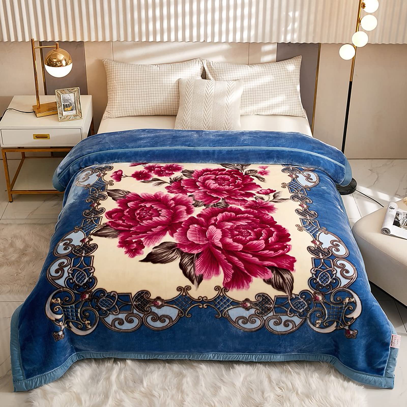Amazon.com: Korean Mink Fleece Blanket Asia King Size 79x90 and 10 LB  Mink Blanket - 2 Ply Reversible 750 GSM Soft Plush Warm Blanket for Cold  Night. : Home u0026 Kitchen