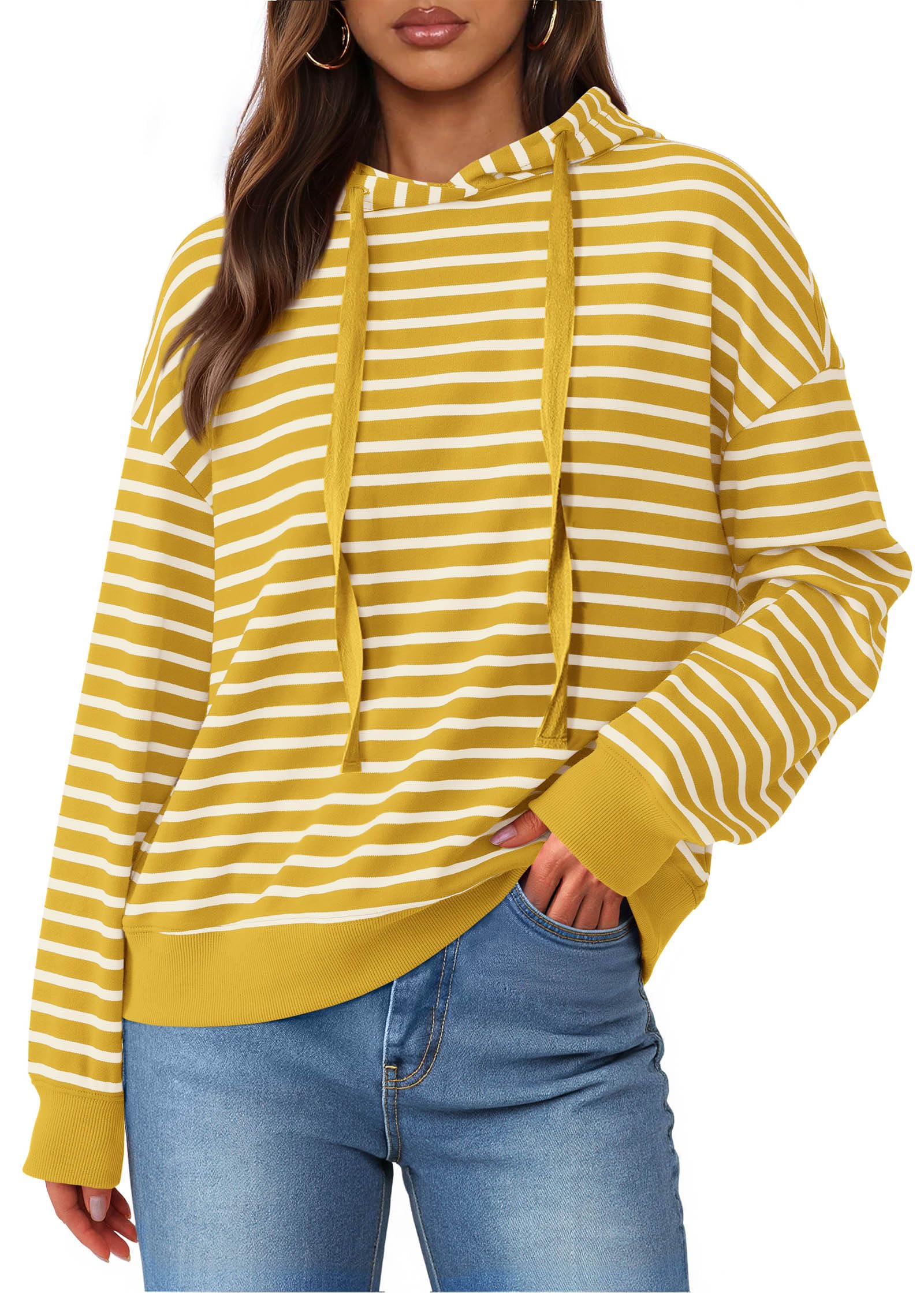 KIRUNDO Striped Drawstring Hoodie