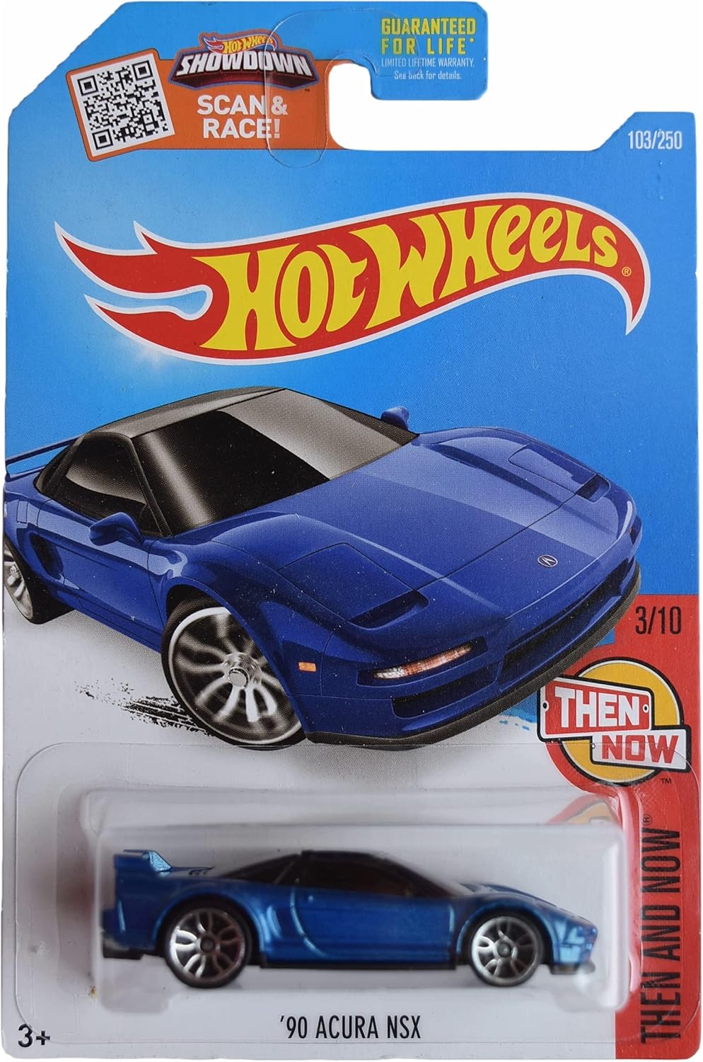 Hot Wheels '90 Acura NSX, [Blue] 103/250 Then and Now 3/10