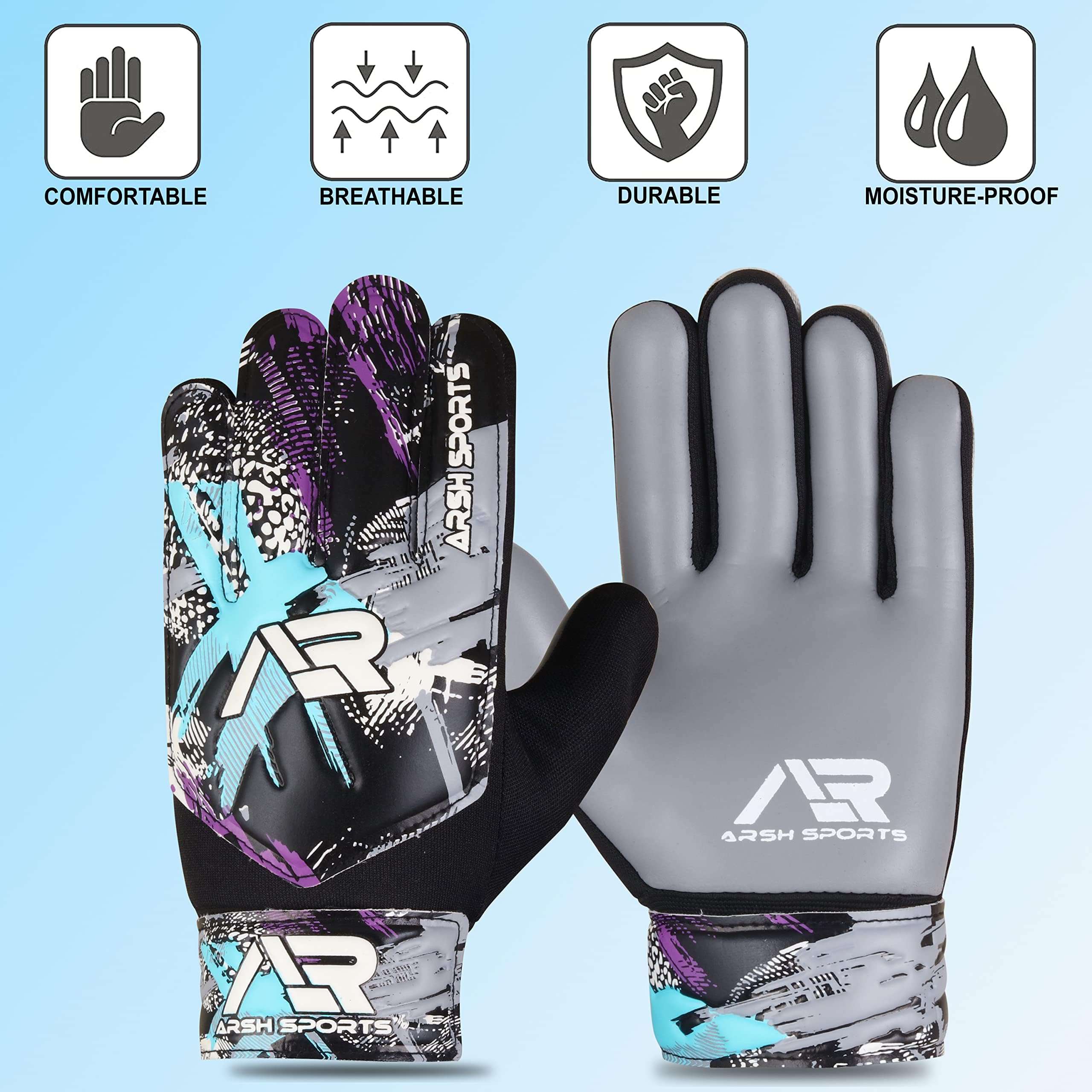 Guantes de portero de fútbol, guantes de portero de fútbol para niños, jóvenes, niños, niños, doble protección de muñeca a lo largo de 4 mm de palma de súper agarre