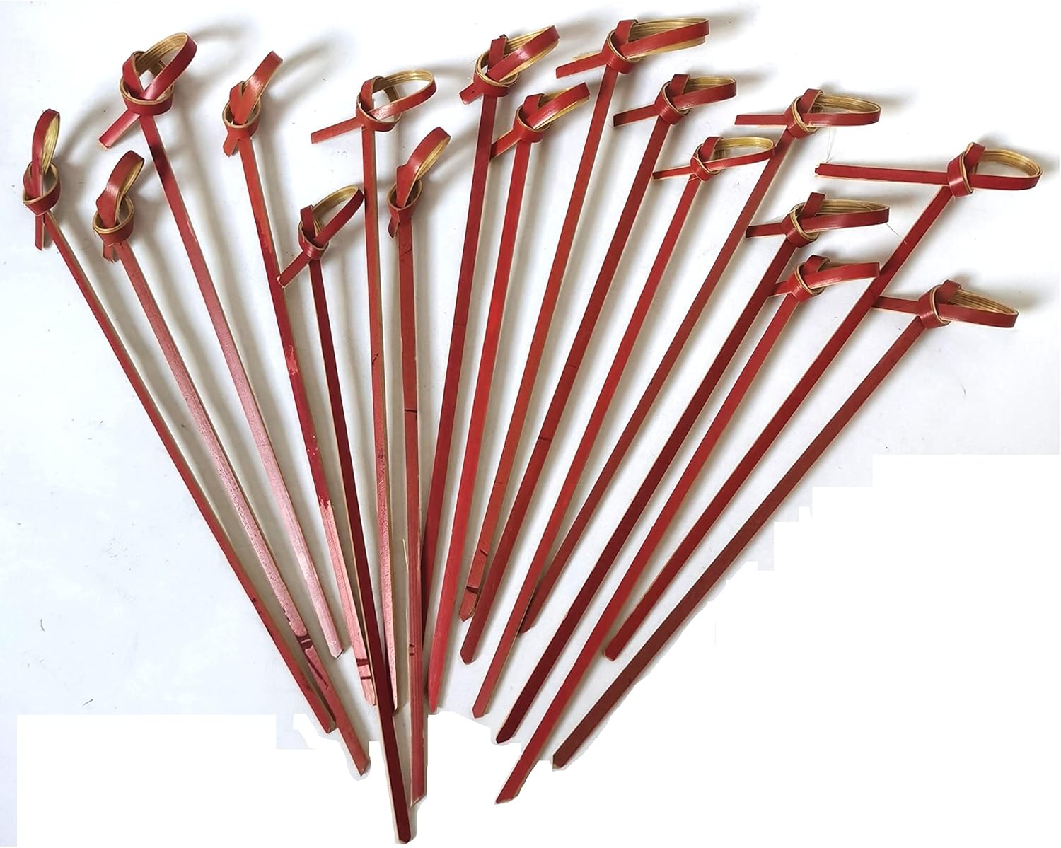 200Pcs Red Bamboo Cocktail Picks Natural Bamboo Knot