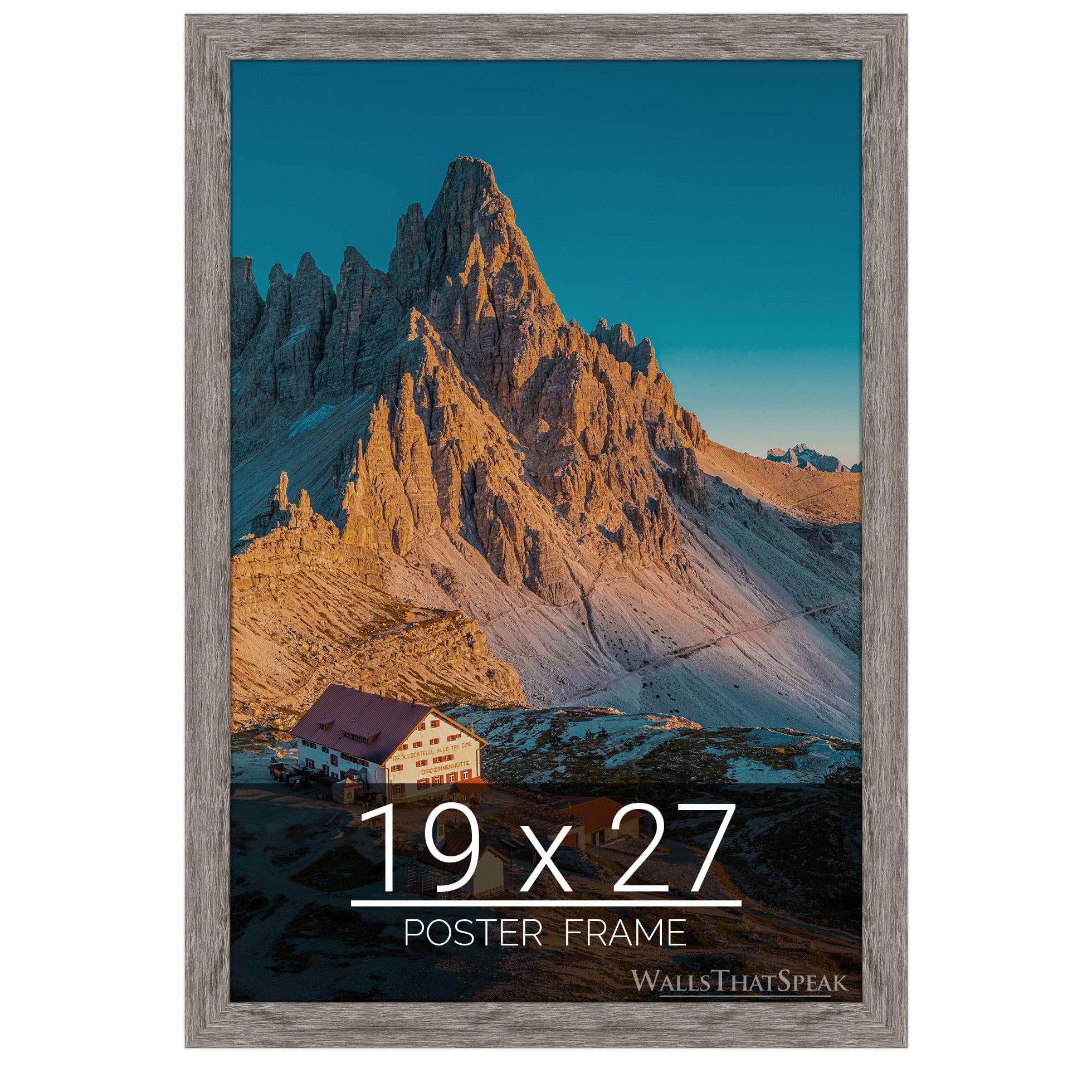 wallsthatspeak 19x27 Gray Barnwood Picture Frame for Puzzles Posters Photos or Artwork