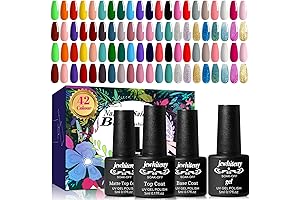 JEWHITENY 45 PCS Gel Nail Kit with 42 Colors Nail Polish Set
