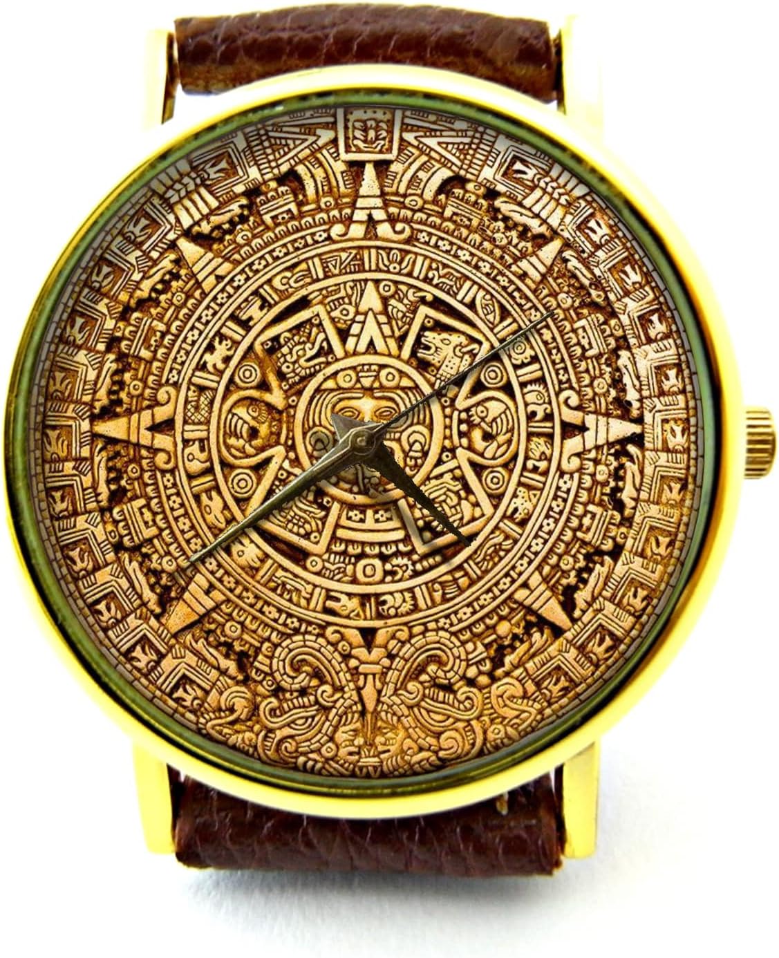 Mayan Calendar Aztec Occult Leather Watch, Mayan Art, Ancient Art Watch, Ancient Aztecs Unisex Watch, Ladies Watch, Men Watch, Mayan Jewelry P305