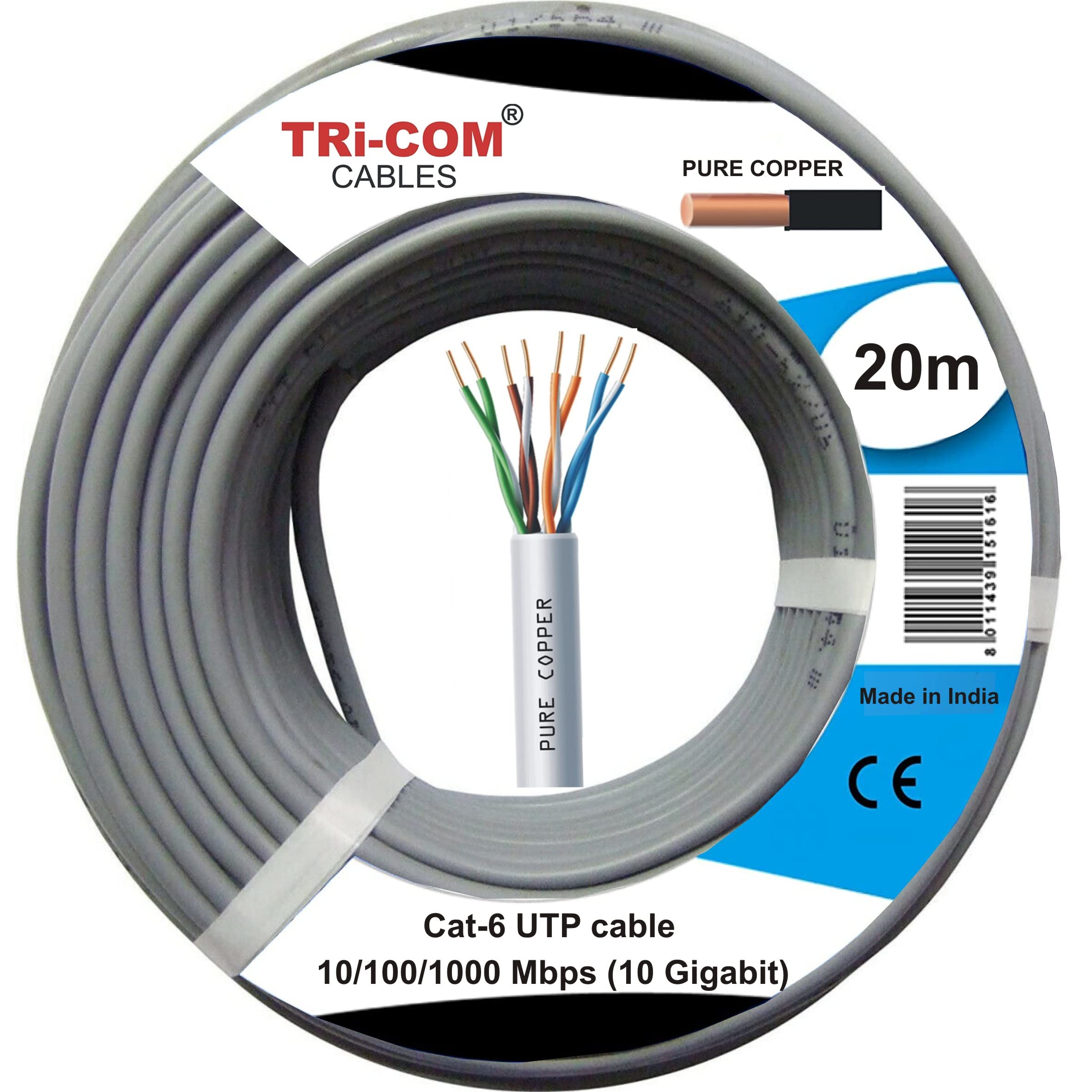 See full amazon price history chart for Kathiriyas TRI-COM® Pure Copper 650MHz 100W PoE++ RJ45 UTP Molded Category 6 w/Strain Relief/10/100/1000 Mbps (10 Gigabit) 20 meter Kathiriyas TRI-COM® Pure Copper 650MHz 100W PoE++ RJ45 UTP Molded Category 6 w/Strain Relief/10/100/1000 Mbps (10 Gigabit) 20 meter (B0C6LWZ75S) Amazon Price History, Amazon Price Tracker