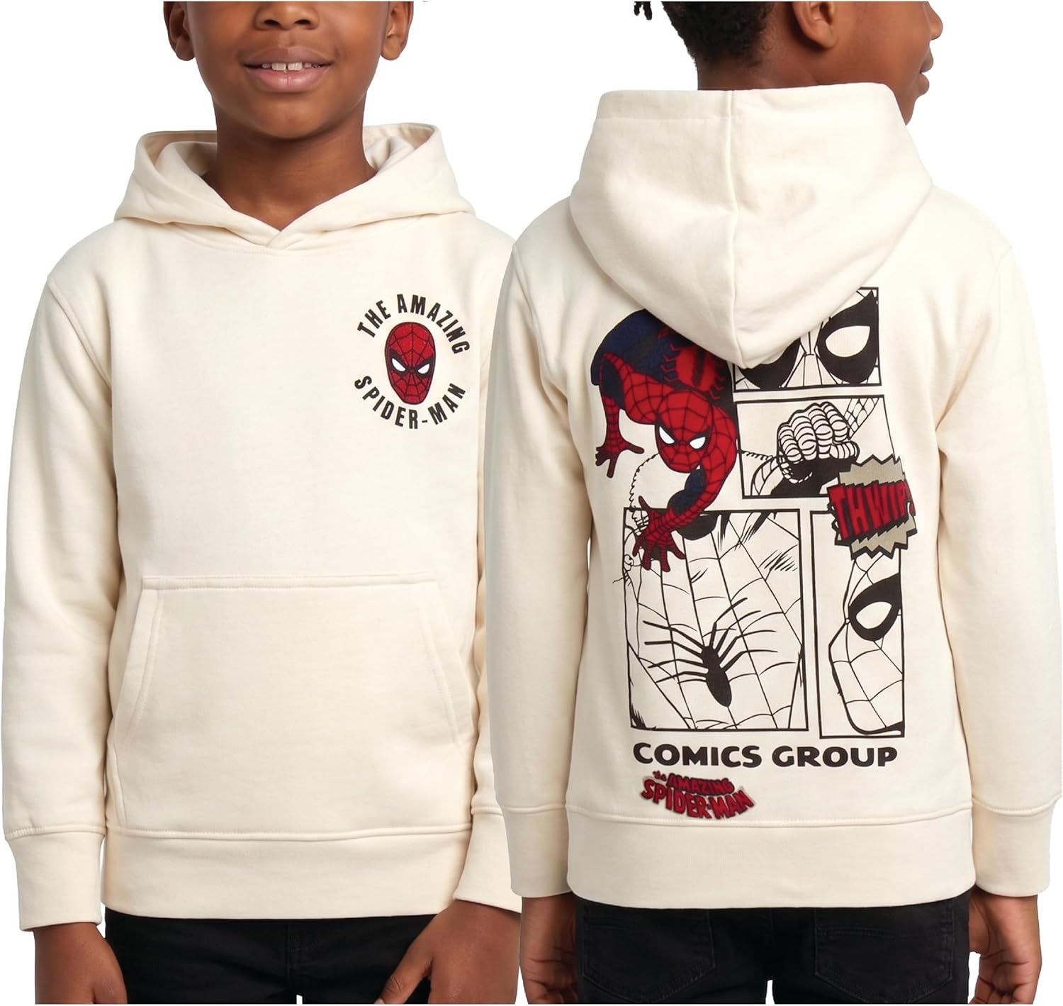 Marvel Spider-Man Boys Sweatshirts - Superhero Spidey Comics Pullover Sweatshirt Graphic Hoodies for Boys (Sizes: 7-16)