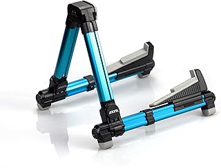 Foldable Guitar Stand, Meeland Universal A-Frame Guitar Stand, Adjustable and Portable Guitar Rest for Classical Guitar, Acoustic Guitars,Electric Guitars, Bass and Ukulele Ideal for Stage and Home (blue)