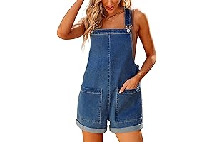 Loose Fit Jean Rompers: The Perfect Drawstring Denim Jumper for Women