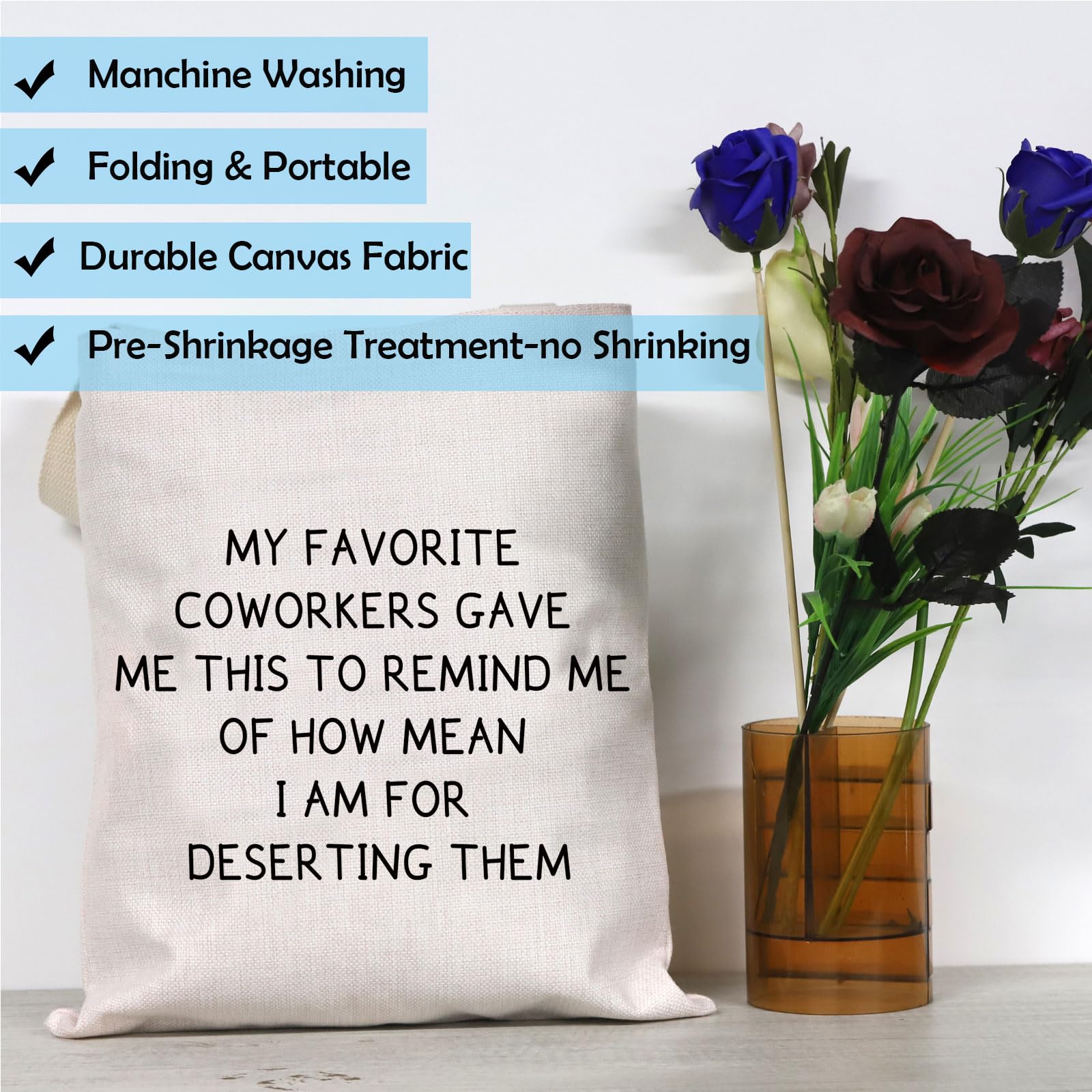 GJTIM Umzugsgeschenk für Arbeitskollegen, Freund, Abschiedsgeschenk für Kollegen, Abschiedsgeschenk, Ruhestandsgeschenk, Arbeit, Bestie, Make-up-Tasche, Favorite Coworkers Tote, Medium, Modern