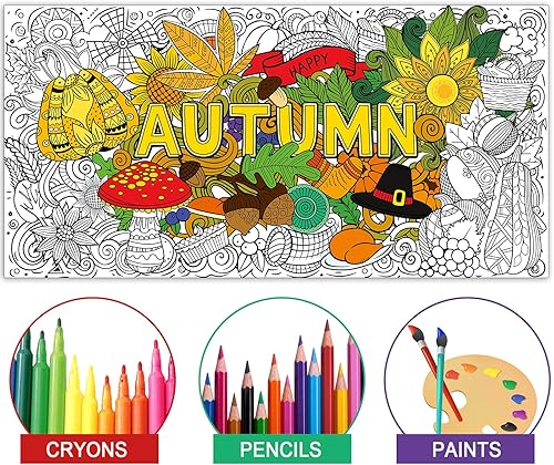 Miniatura 3 de Pósteres gigantes para colorear de mandala para niños y adultos, diseño de feliz Navidad, mantel para colorear con mandala, póster navideño para