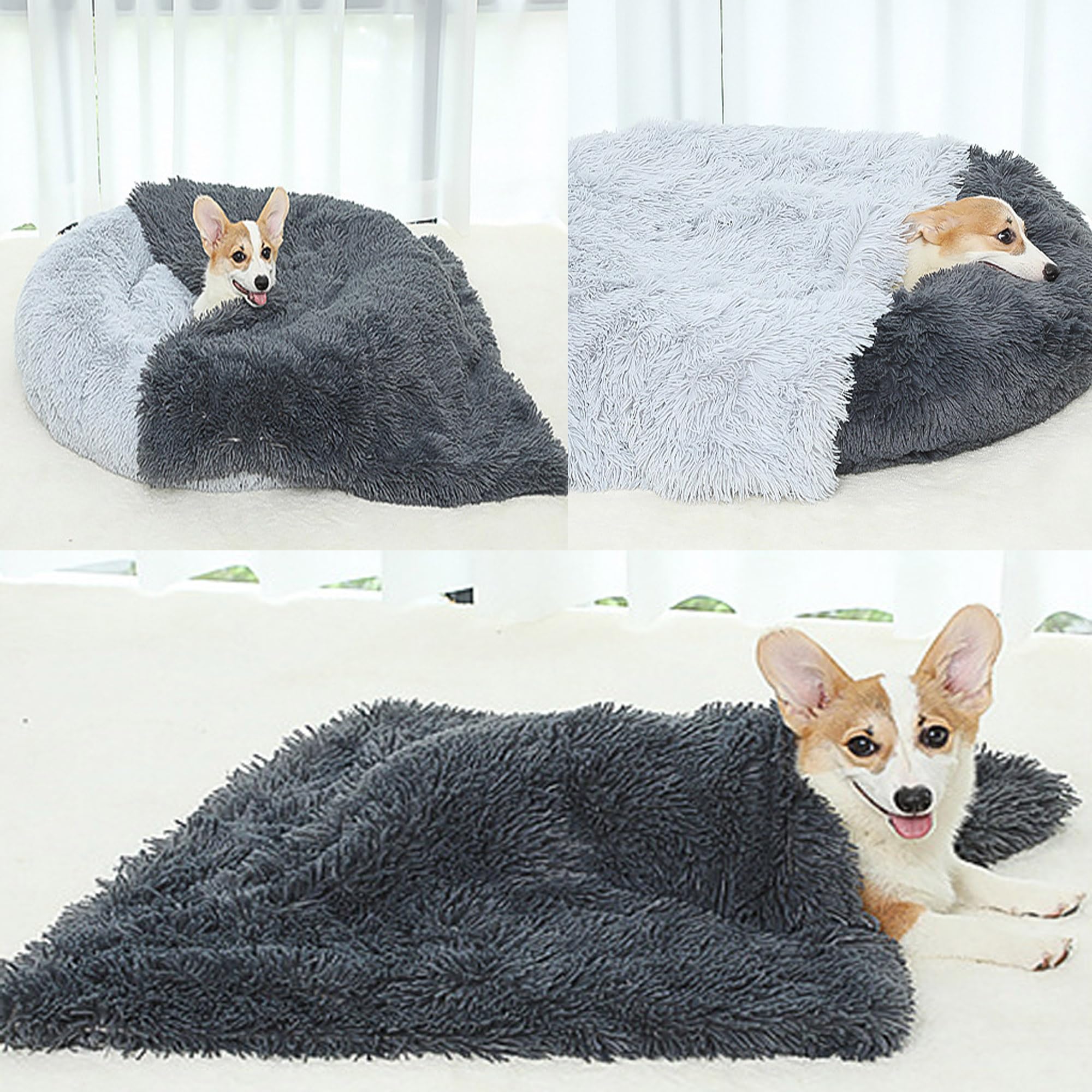Paquete de 2 mantas de felpa, manta suave para mascotas para perros y gatos pequeños y medianos, manta calmante para perros, protege la cama y el sofá, funda de cama para perro, manta cálida para