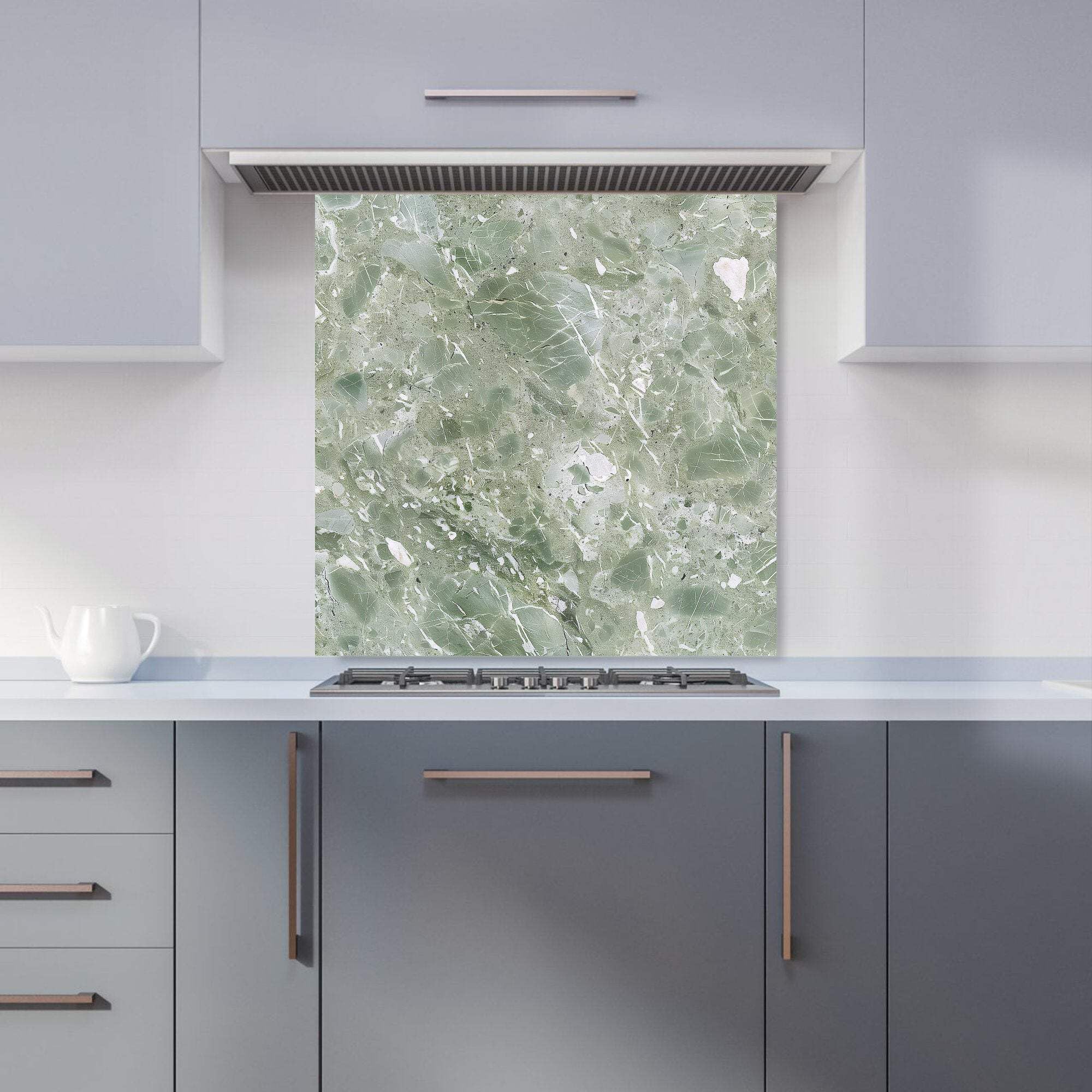 Warren Reed Designer Polished Sage Green Quartz Effect Kitchen Splashback from B&Q