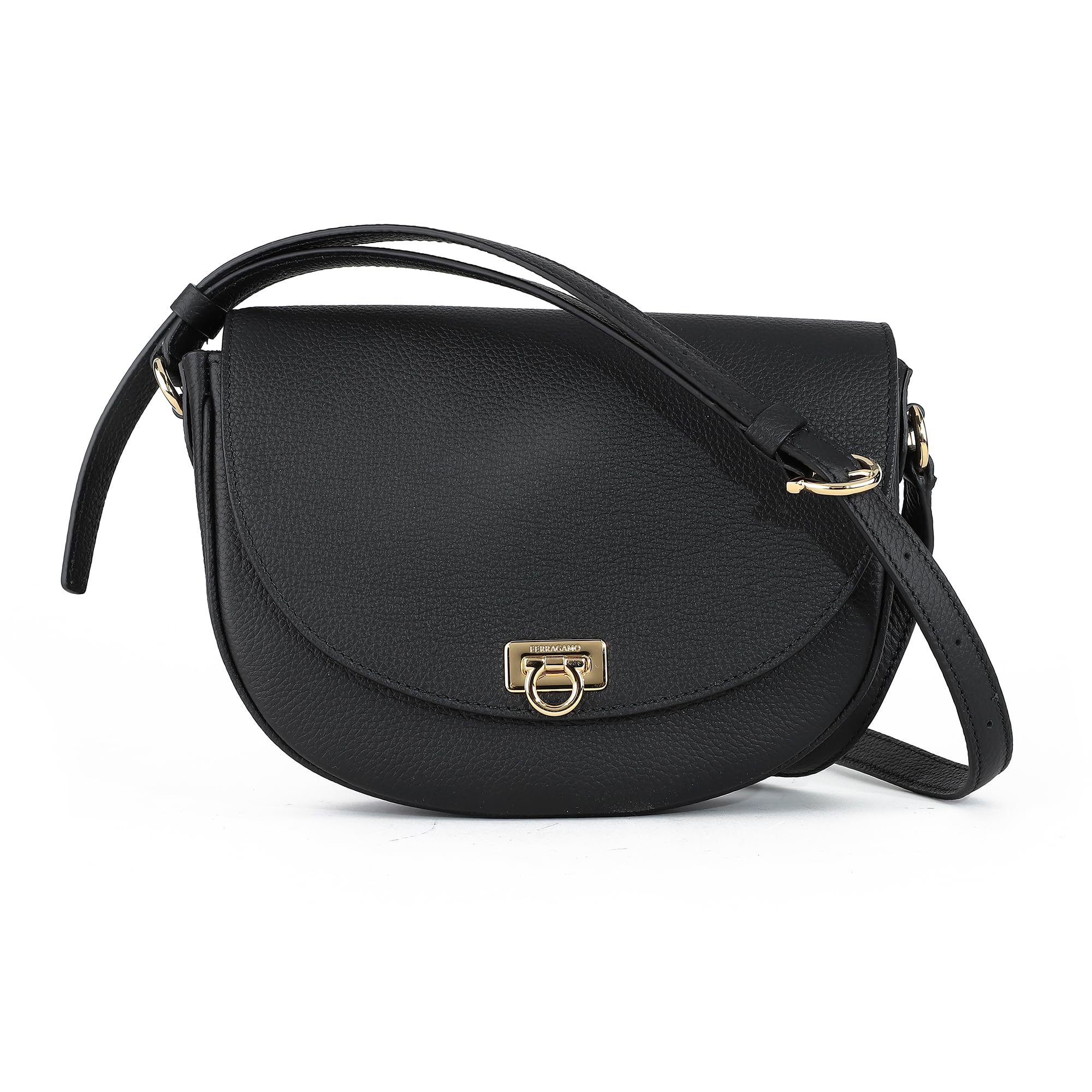 FERRAGAMO FERRAGAMO フェラガモ ショルダーバッグ 218373 772314 GANCINI BUCKLE CROSSBODY ブラック 黒 [並行輸入品]